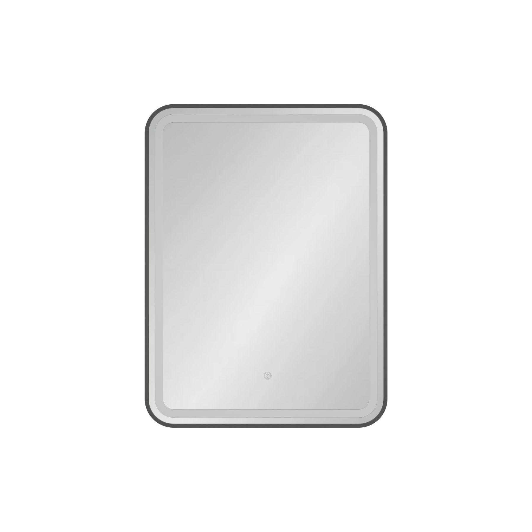 Luna Matt Black Frontlit LED Illuminated Framed Rectangular Mirror with Demister Pad & Touch Sensor
