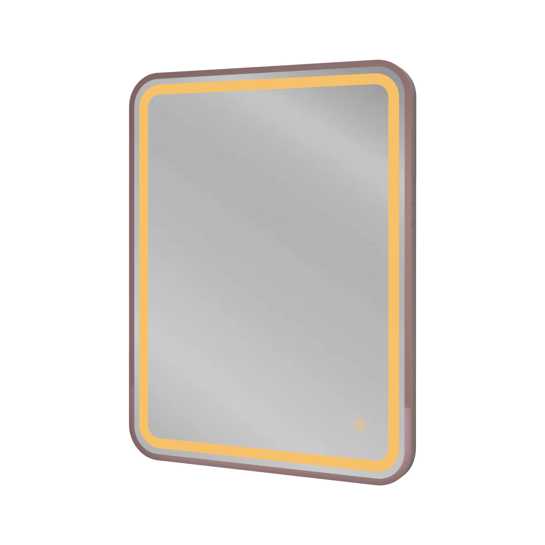 Luna 500 x 700mm Brushed Bronze Frontlit LED Illuminated Framed Mirror with Demister Pad & Touch Sensor