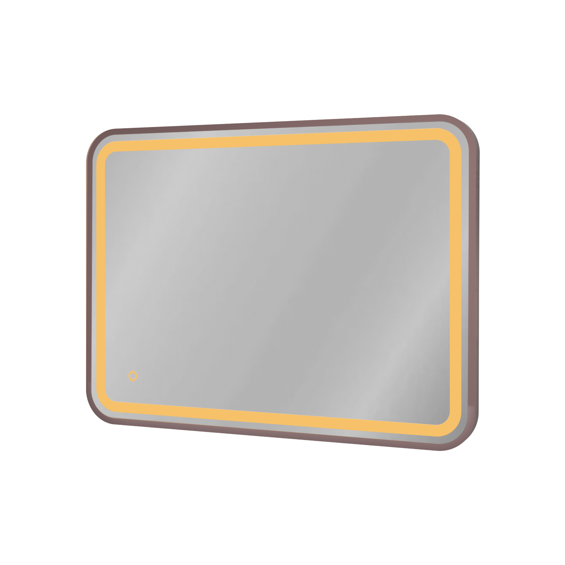 Luna 500 x 700mm Brushed Bronze Frontlit LED Illuminated Framed Mirror with Demister Pad & Touch Sensor