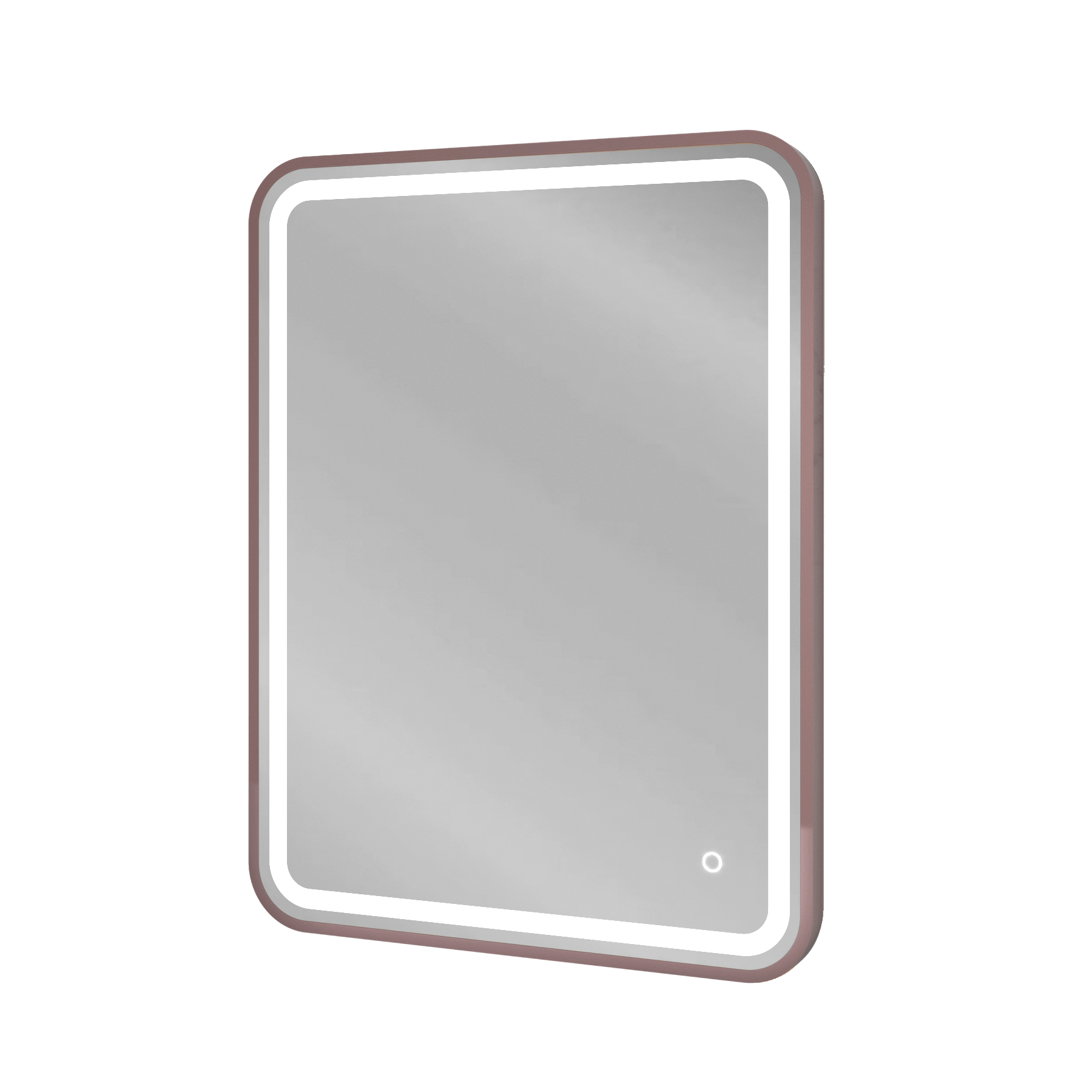 Luna 500 x 700mm Brushed Bronze Frontlit LED Illuminated Framed Mirror with Demister Pad & Touch Sensor