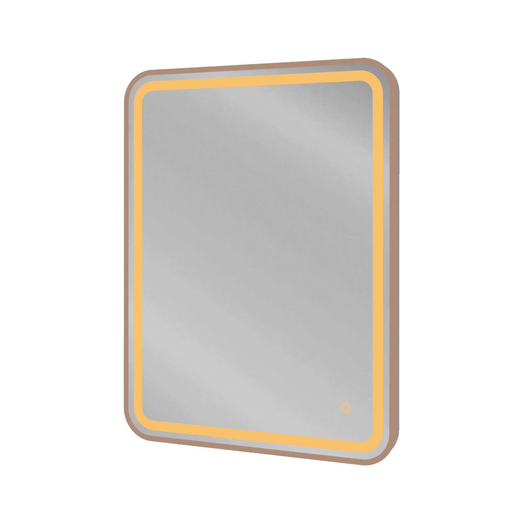 Luna 600 x 800mm Brushed Bronze Frontlit LED Illuminated Framed Mirror with Demister Pad & Touch Sensor