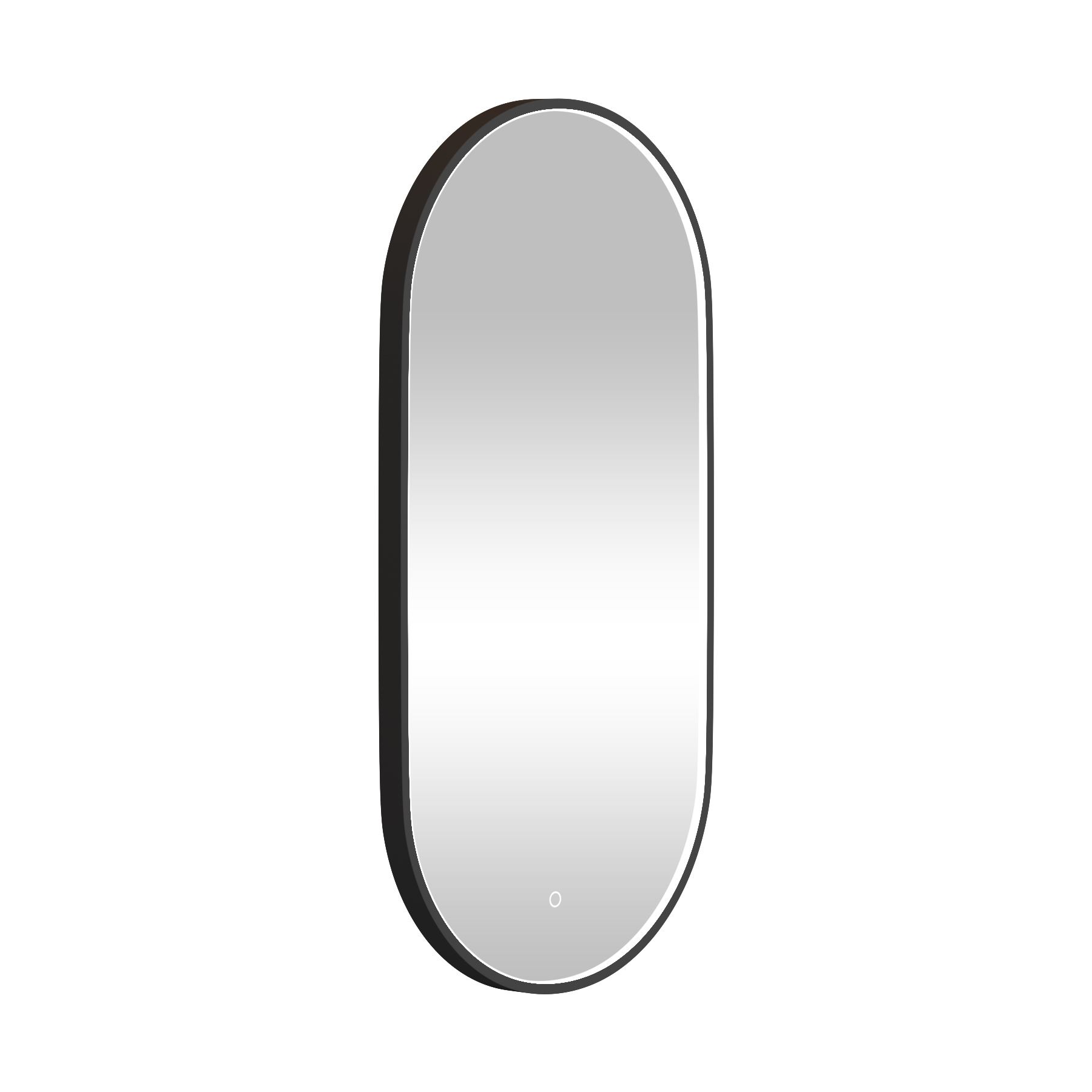 Luxor 900 x 450mm Matt Black Framed Capsule Mirror Within Frame LED, Touch Sensor & Demister Pad