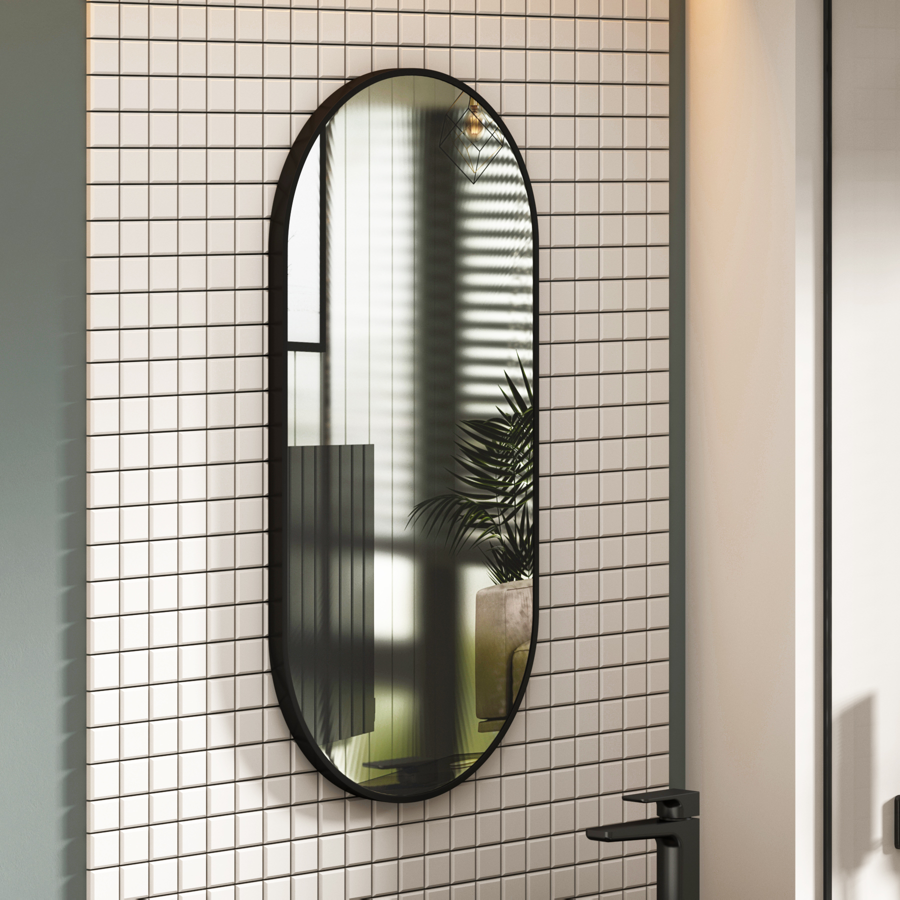 Elmore 450 x 900mm Aluminum Framed Bathroom Mirror Minimalist Capsule Design - Multiple Colours