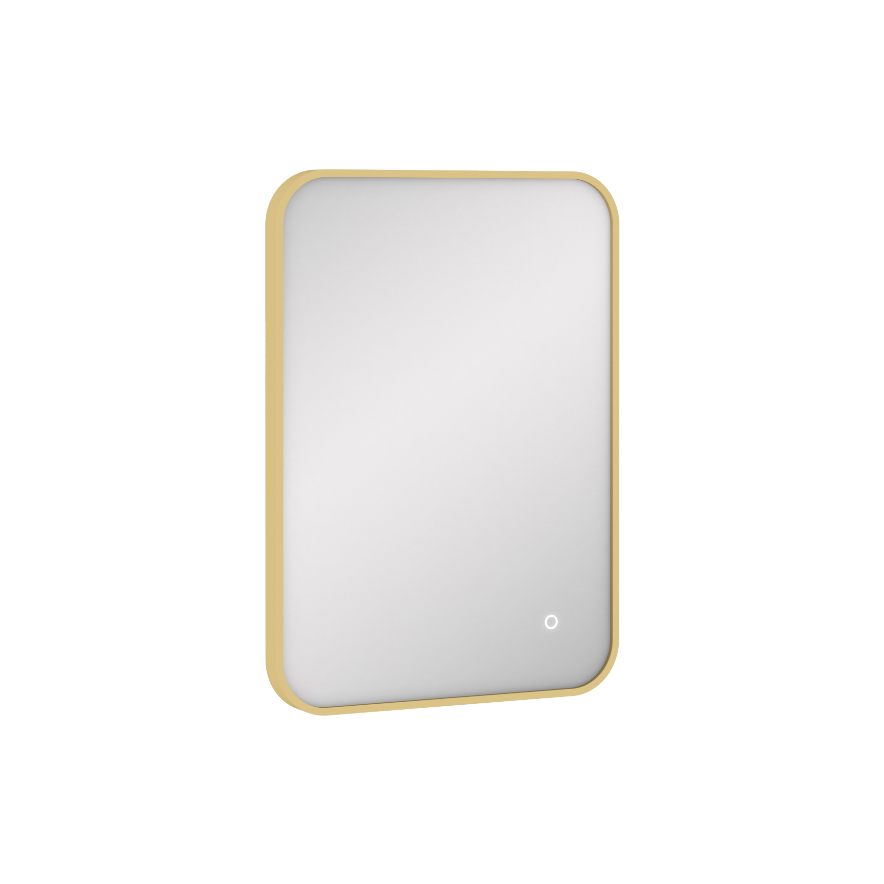 Luton Brushed Brass Backlit Framed LED Illuminated Rectangular Bathroom Mirror with Touch Sensor & Anti-Fog