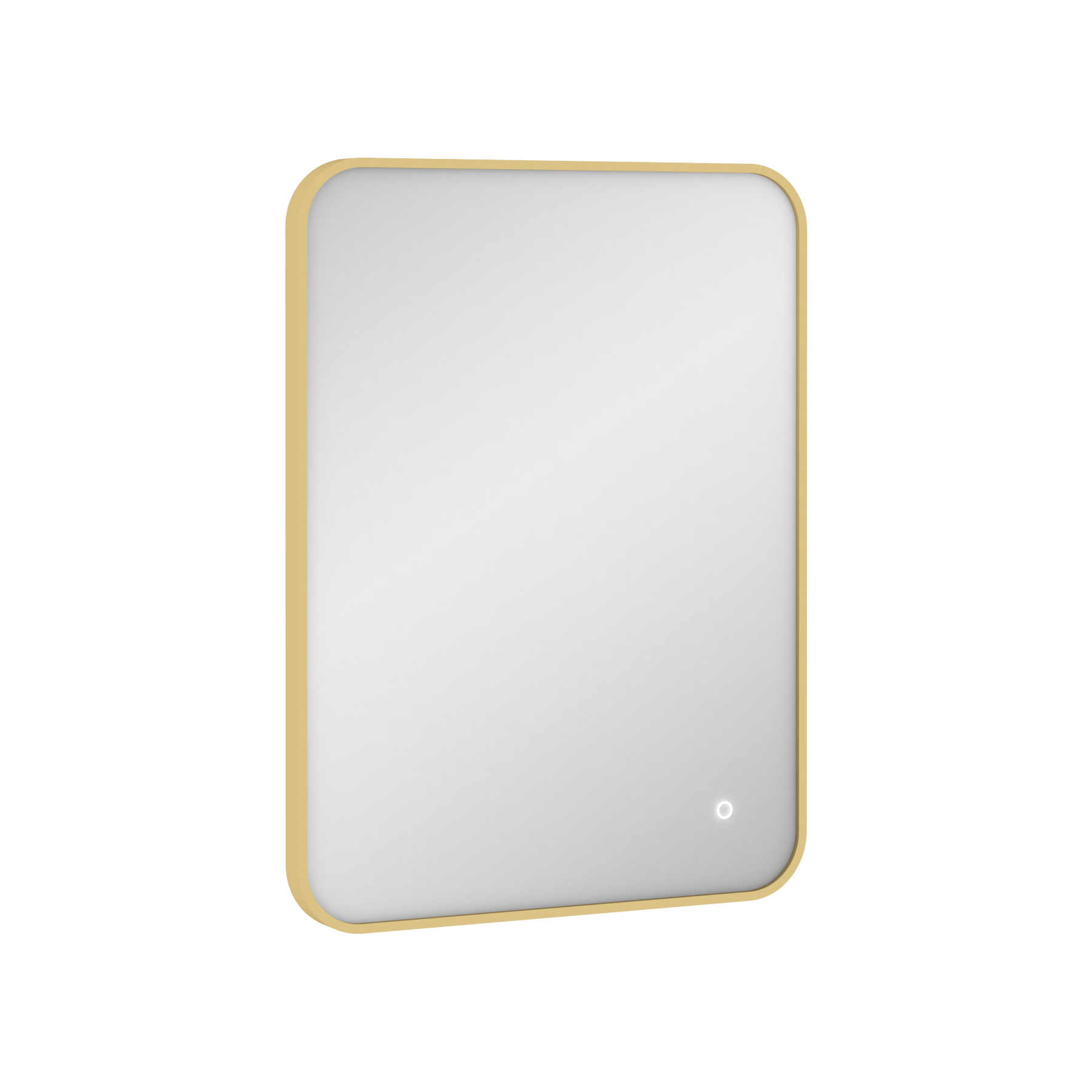 Luton Brushed Brass Backlit Framed LED Illuminated Rectangular Bathroom Mirror with Touch Sensor & Anti-Fog