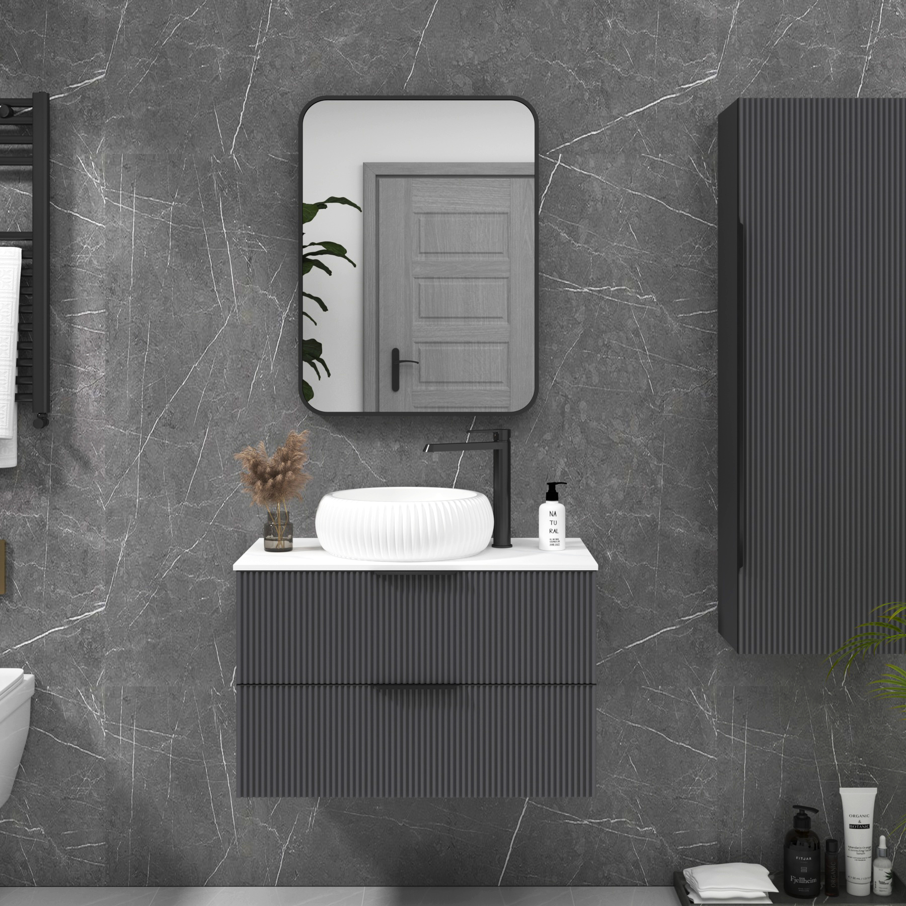 Elmore Framed Bathroom Mirror Rectangular Minimalist Design - Multiple Colours & Sizes