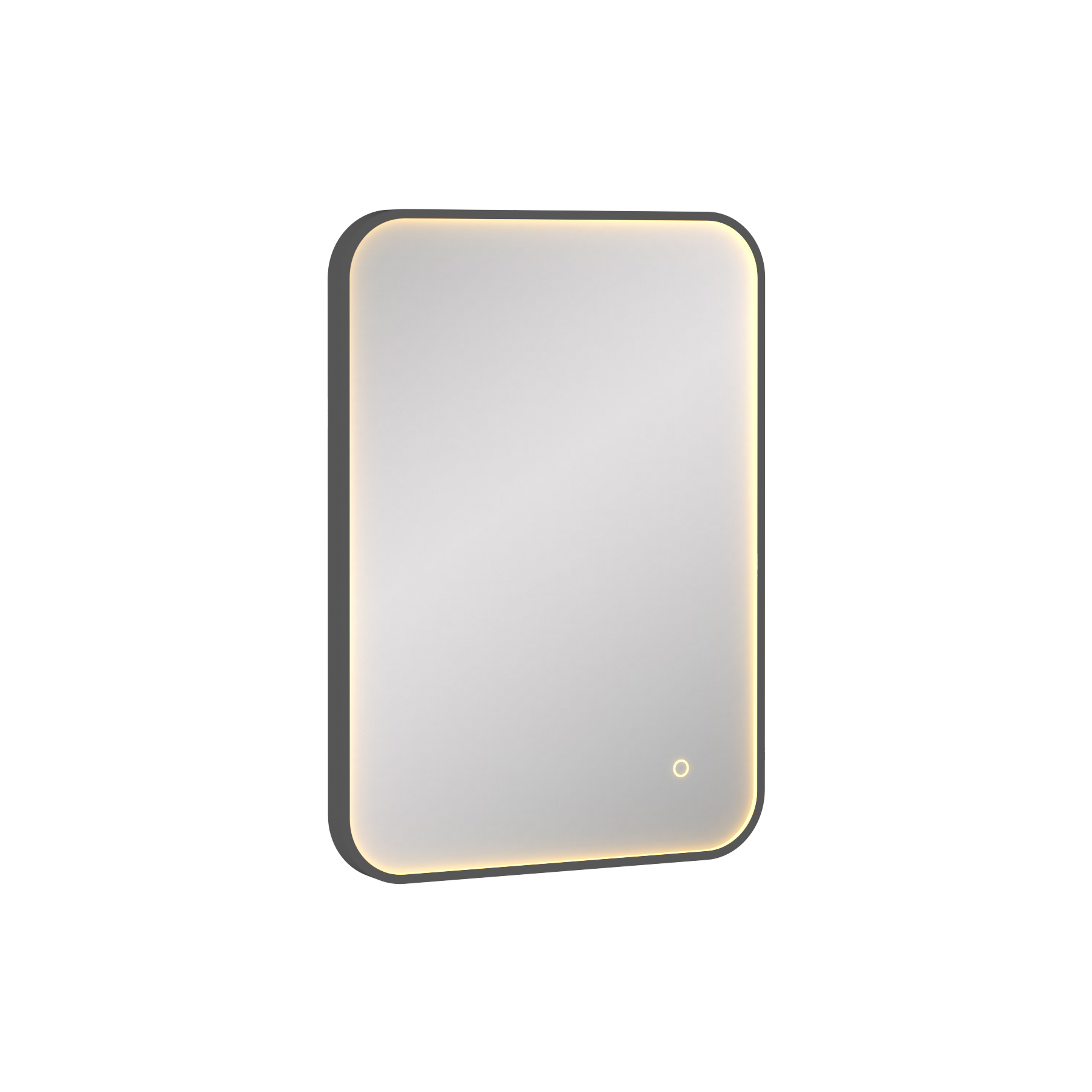 Luxor 500 x 700mm Matt Black Framed Rectangular Mirror Within Frame LED, Touch Sensor & Demister Pad