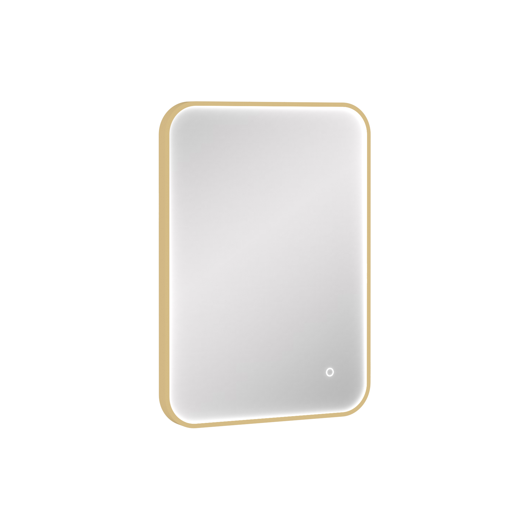 Luxor 500 x 700mm Brushed Brass Framed Rectangular Mirror Within Frame LED, Touch Sensor & Demister Pad
