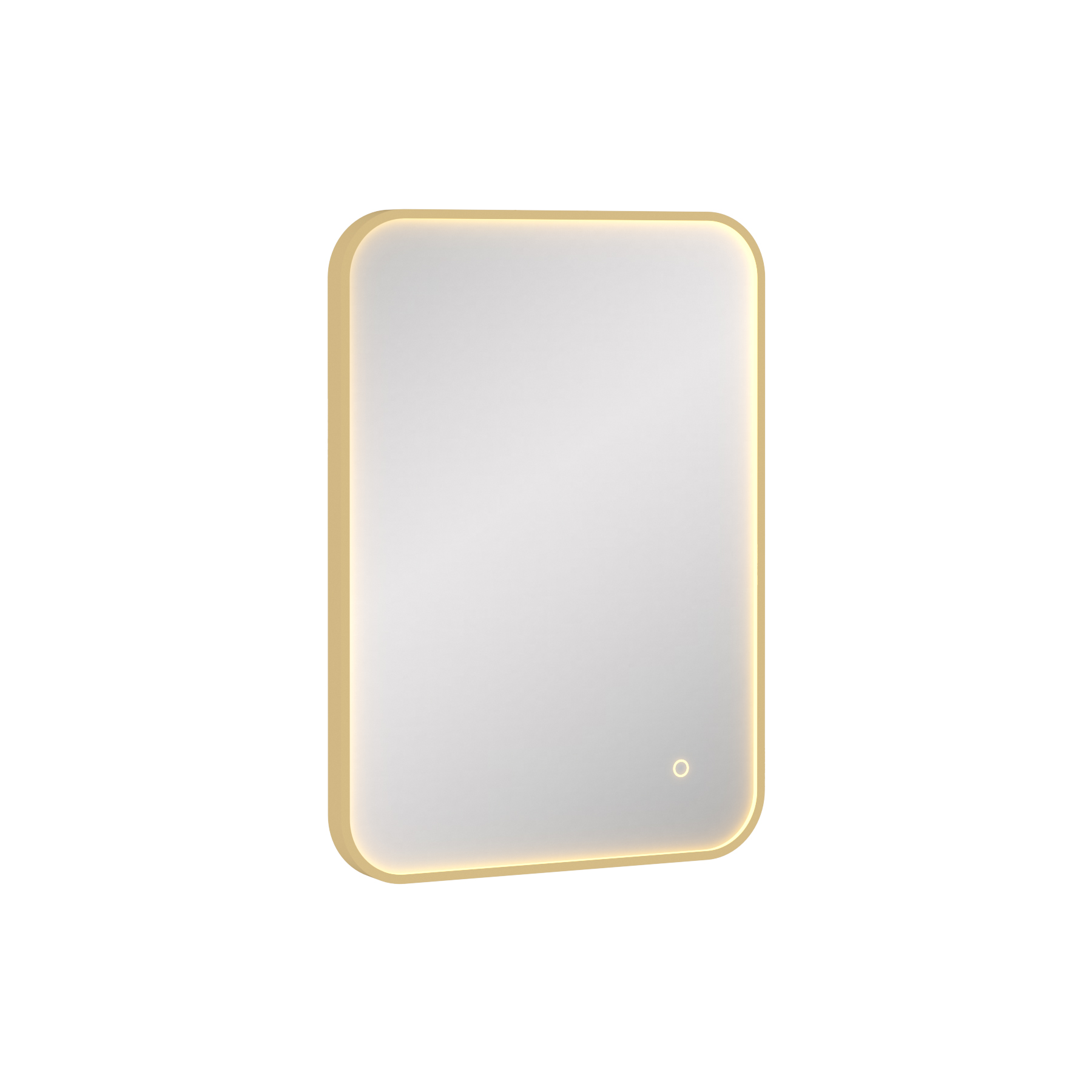 Luxor 500 x 700mm Brushed Brass Framed Rectangular Mirror Within Frame LED, Touch Sensor & Demister Pad