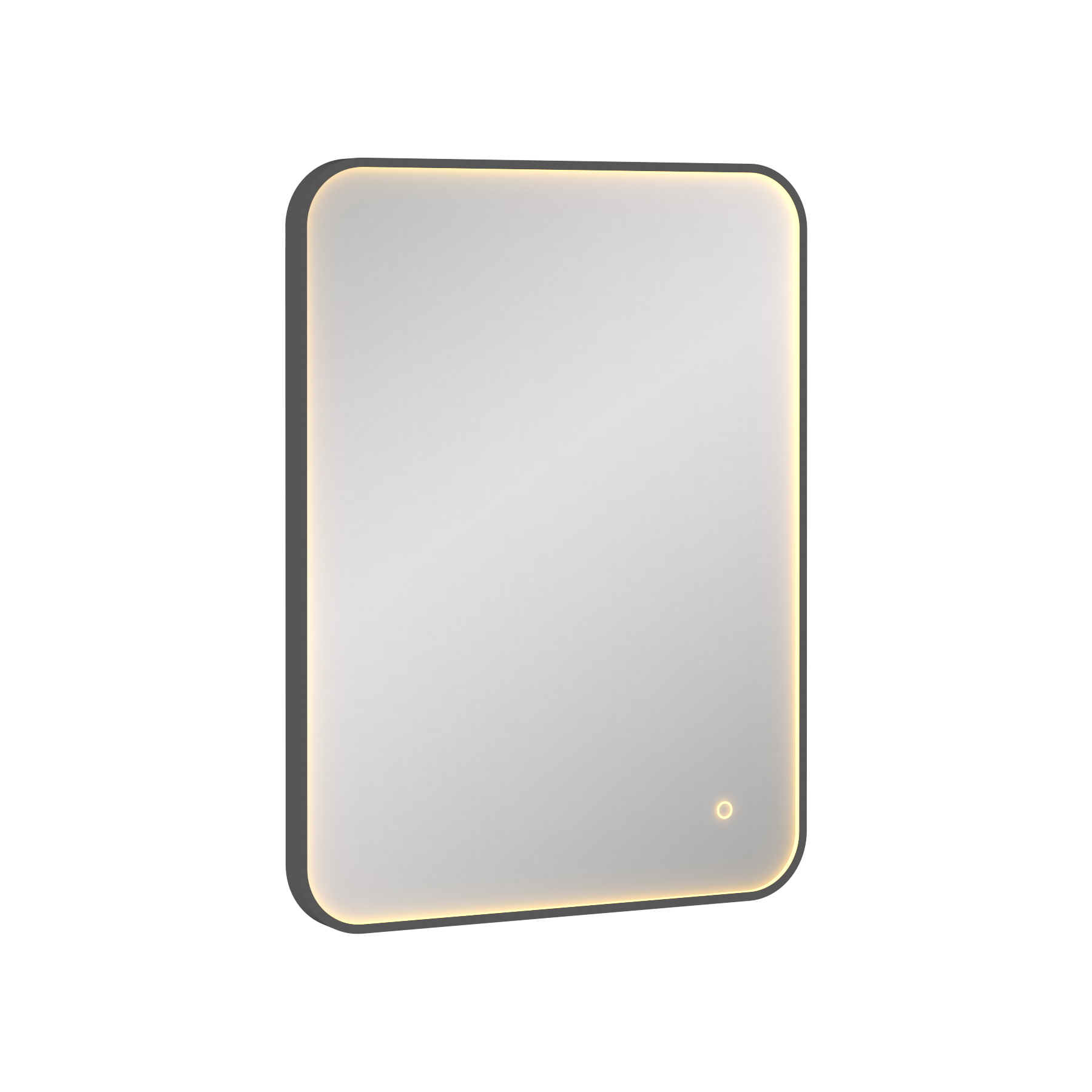 Luxor 600 x 800mm Matt Black Framed Rectangular Mirror Within Frame LED, Touch Sensor & Demister Pad