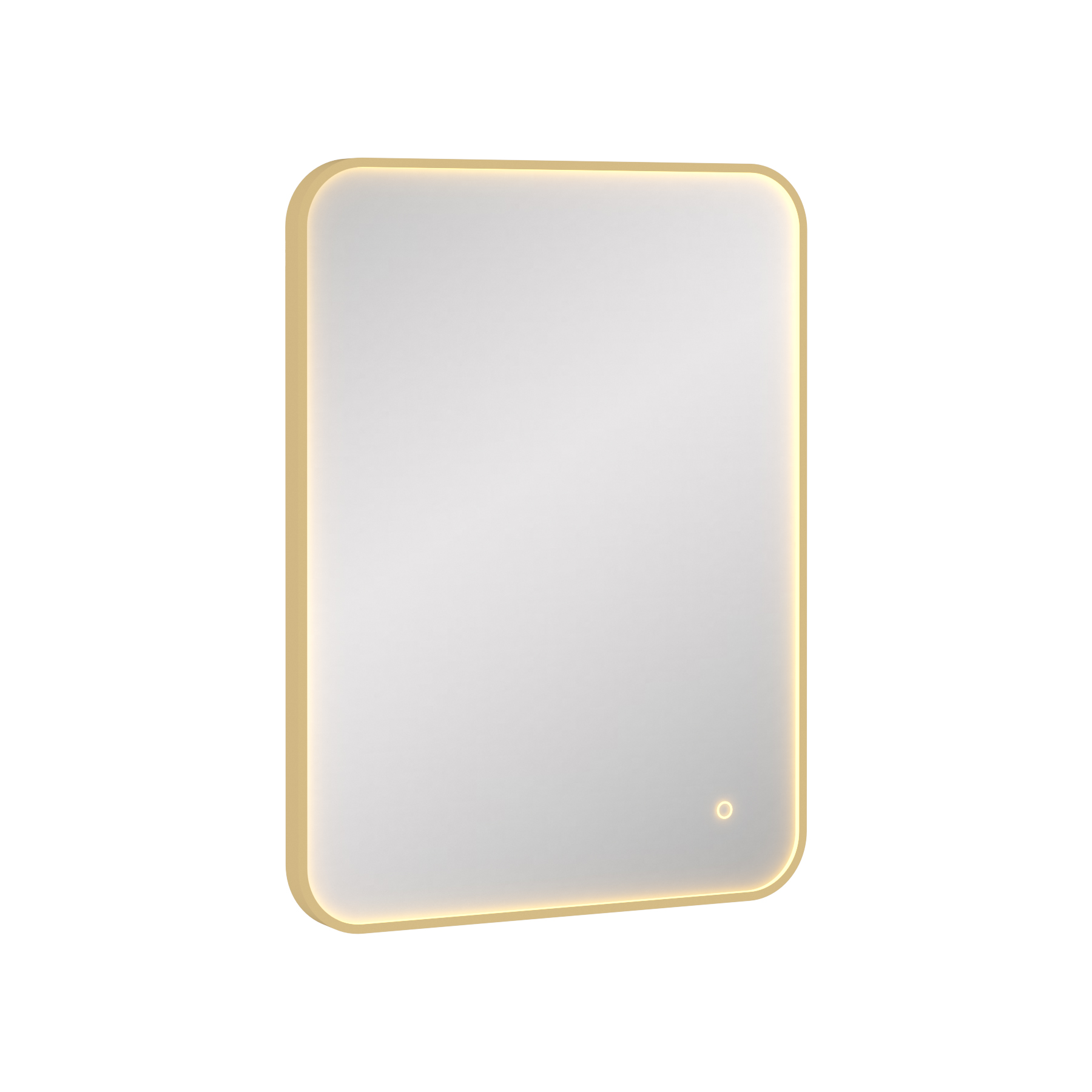 Luxor 600 x 800mm Brushed Brass Framed Rectangular Mirror Within Frame LED, Touch Sensor & Demister Pad