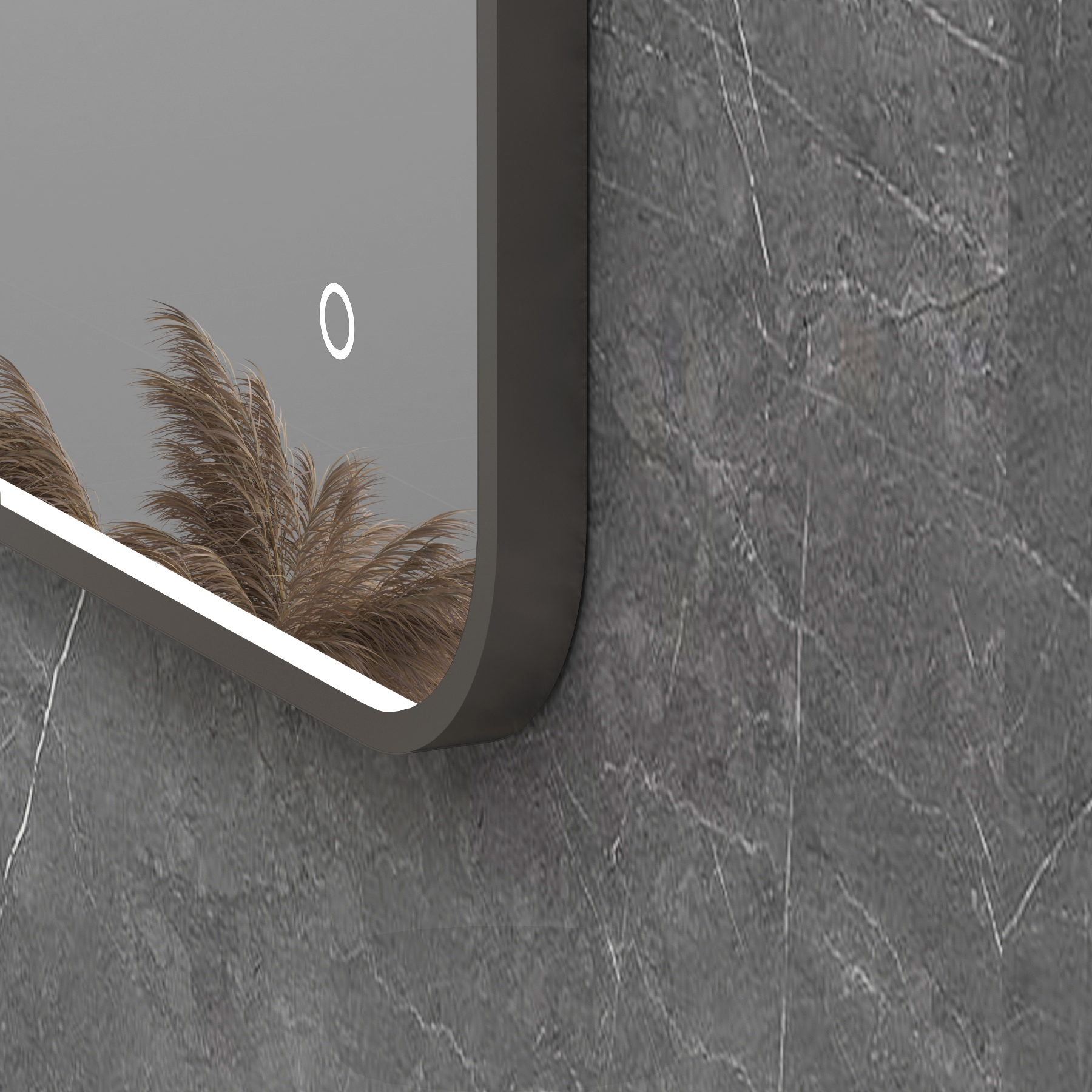 Luxor Framed Rectangular Bathroom Mirror Within Frame LED, Touch Sensor & Demister Pad  - Multiple Colours & Sizes