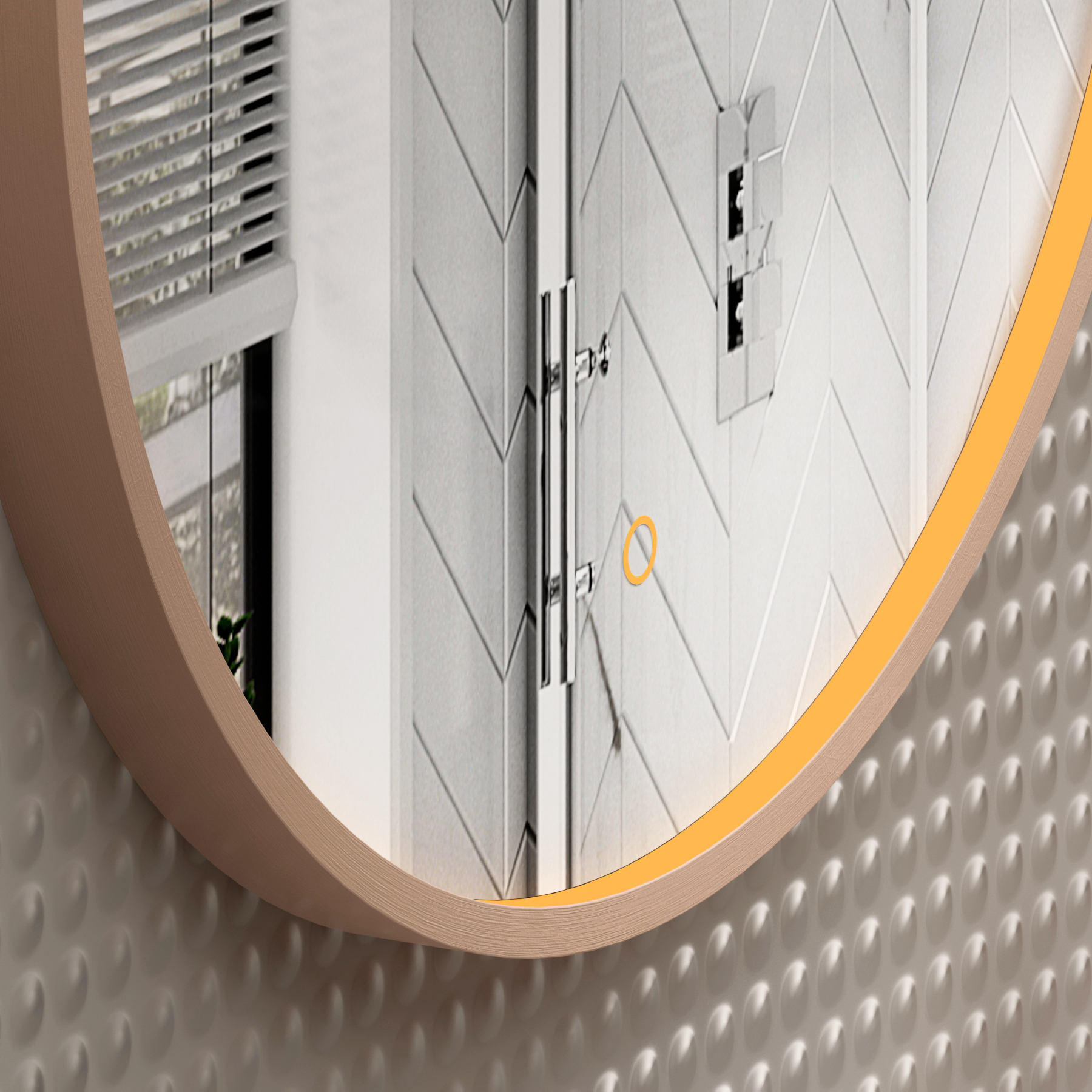 Luxor Round Framed Mirror Within Frame LED, Touch Sensor & Demister Pad - Multiple Colours & Sizes