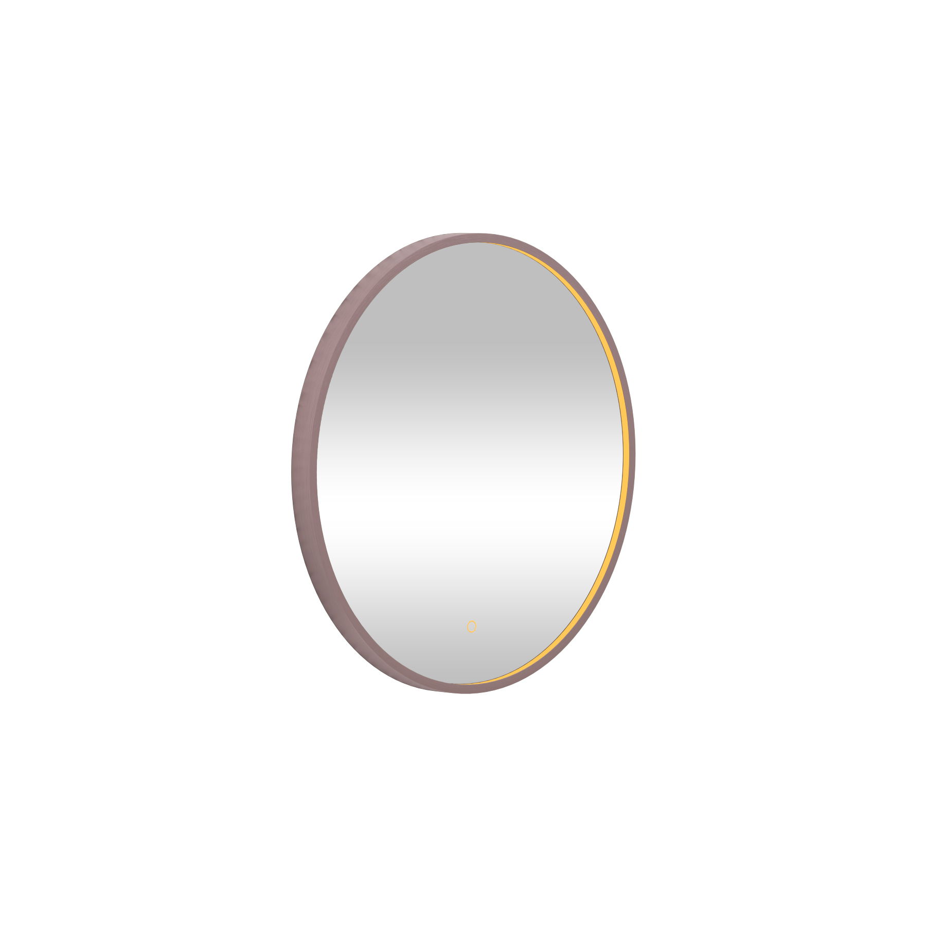 Luxor 600 x 600mm Brushed Bronze Round Framed Mirror Within Frame LED, Touch Sensor & Demister Pad