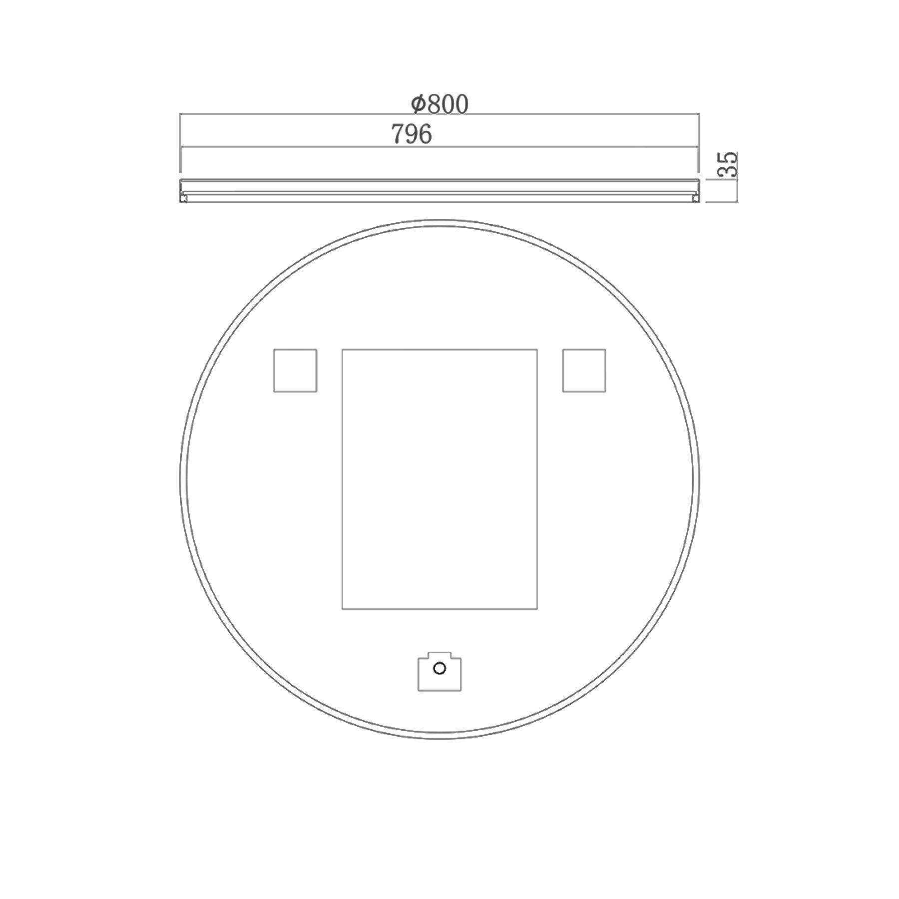 Luxor 800 x 800mm Gun Metal Grey Round Framed Mirror Within Frame LED, Touch Sensor & Demister Pad