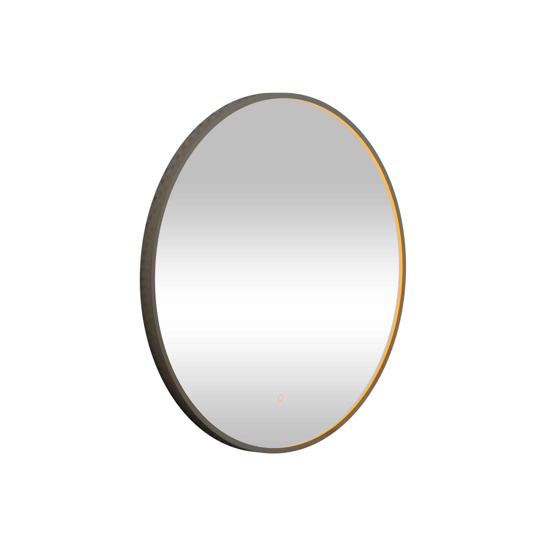 Luxor 800 x 800mm Gun Metal Grey Round Framed Mirror Within Frame LED, Touch Sensor & Demister Pad