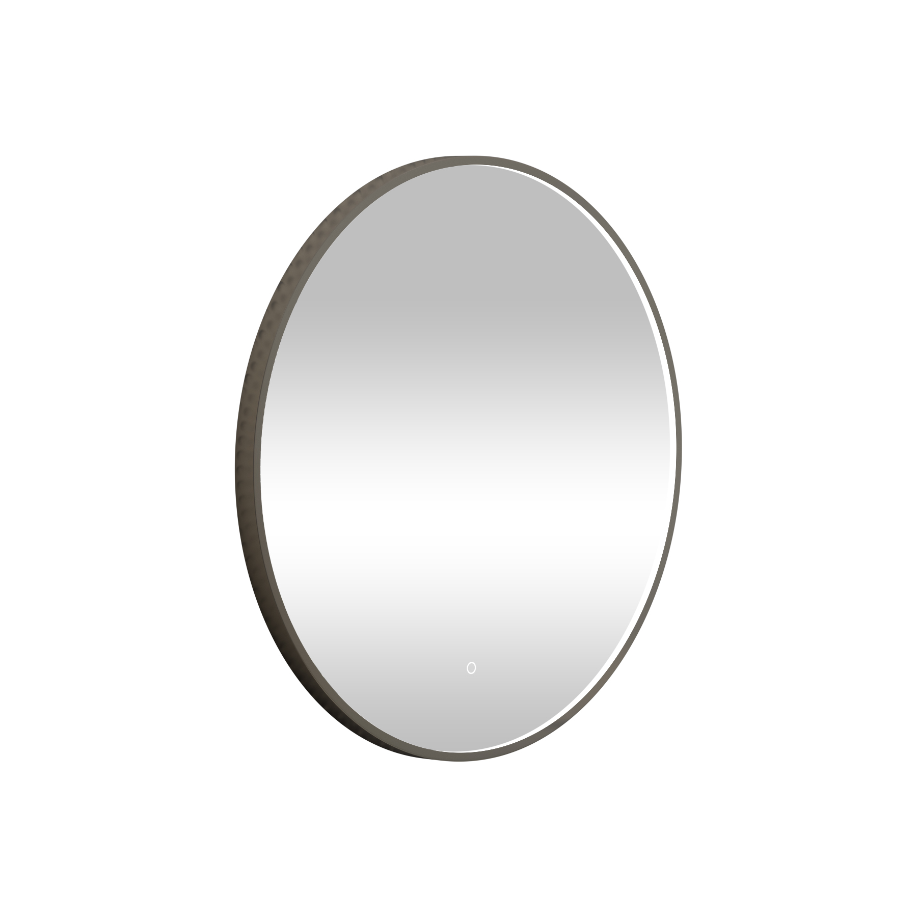 Luxor 800 x 800mm Gun Metal Grey Round Framed Mirror Within Frame LED, Touch Sensor & Demister Pad