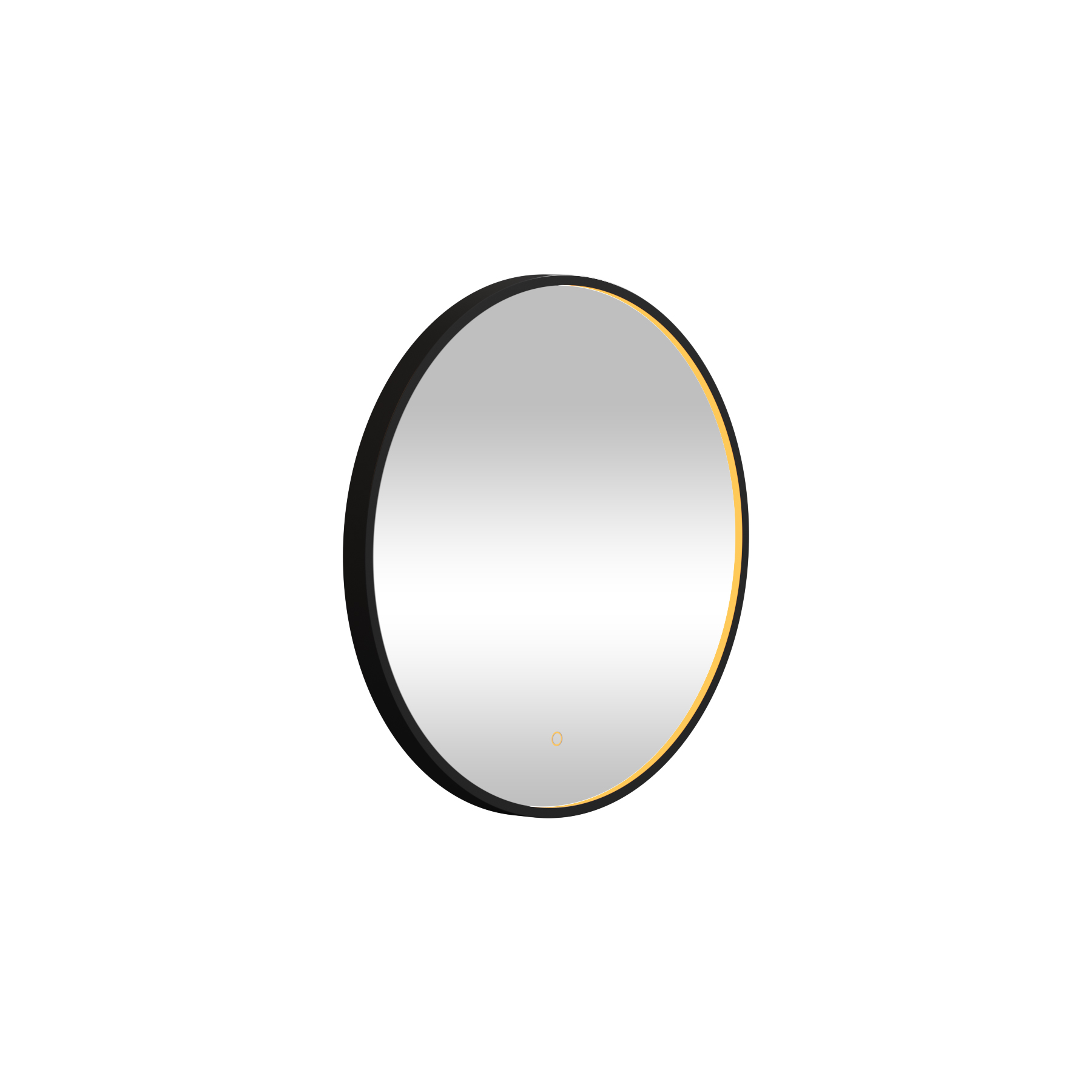 Luxor Matt Black Round Framed Mirror Within Frame LED, Touch Sensor & Demister Pad