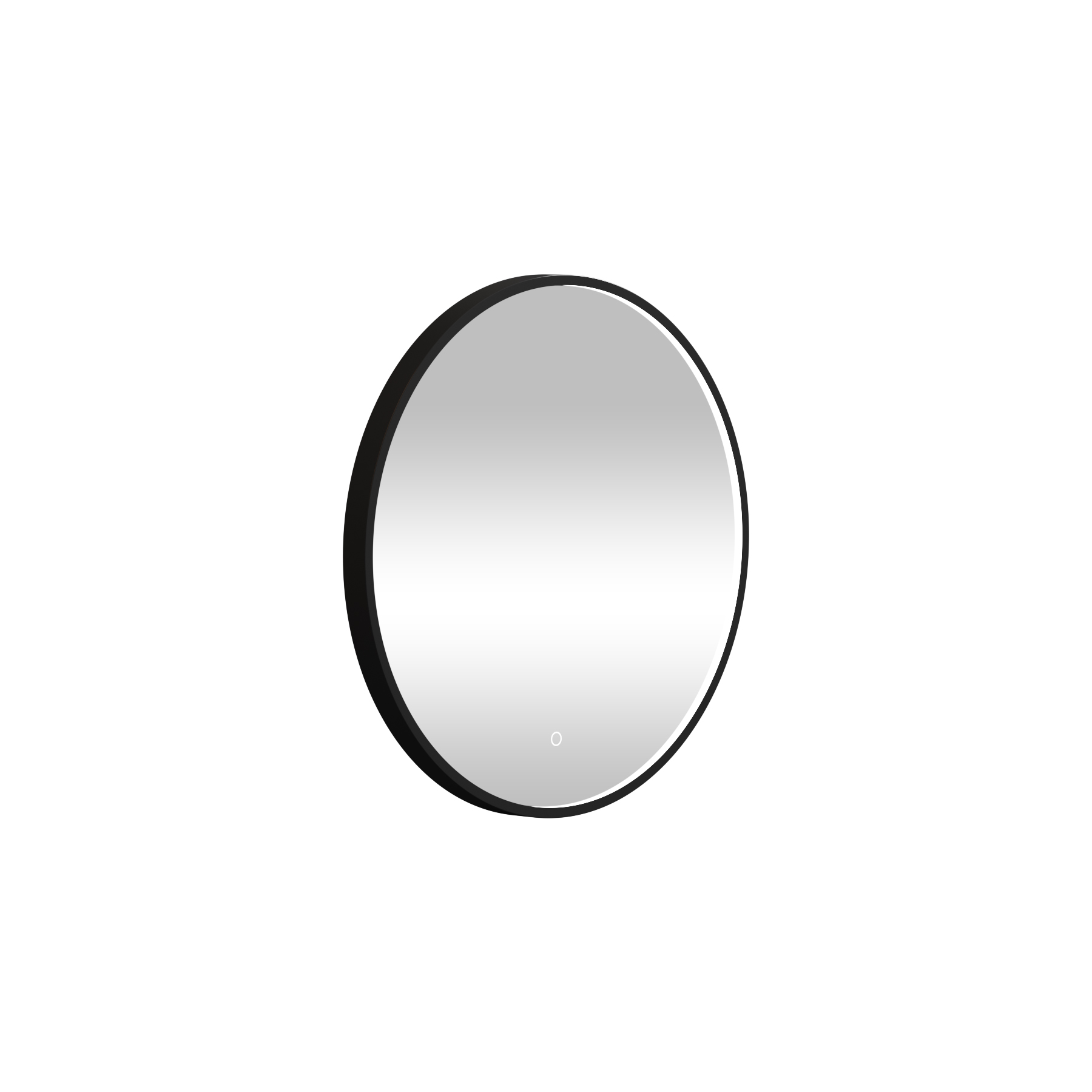 Luxor Matt Black Round Framed Mirror Within Frame LED, Touch Sensor & Demister Pad