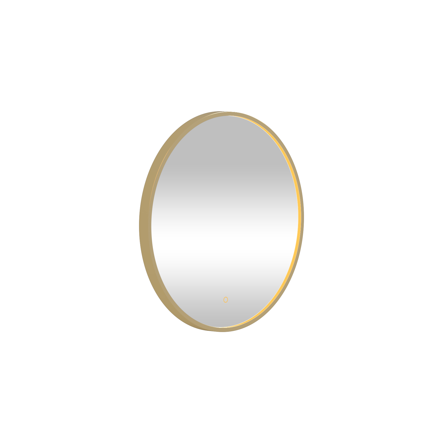 Luxor Brushed Brass Round Framed Mirror Within Frame LED, Touch Sensor & Demister Pad