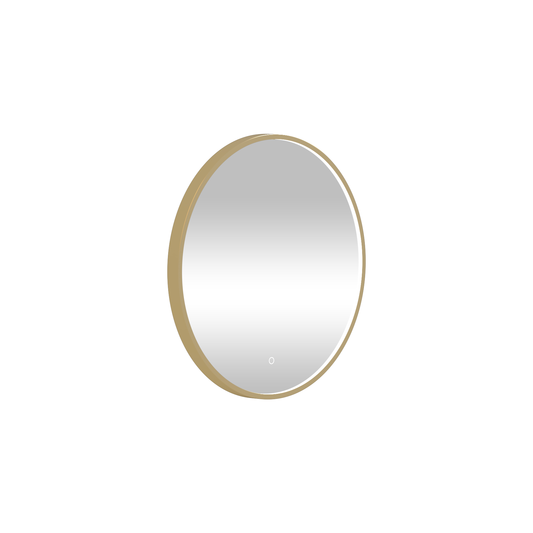 Luxor Brushed Brass Round Framed Mirror Within Frame LED, Touch Sensor & Demister Pad