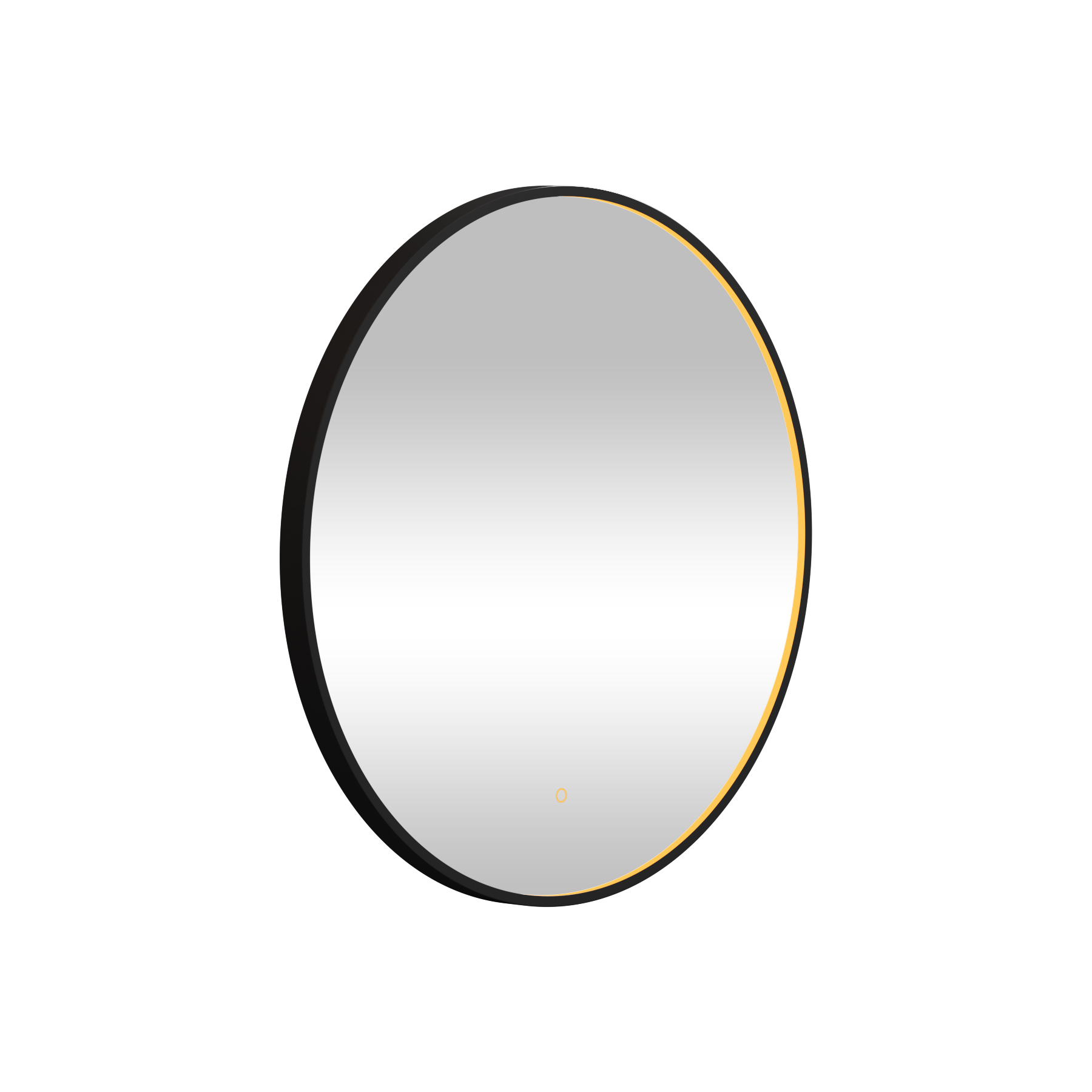 Luxor Matt Black Round Framed Mirror Within Frame LED, Touch Sensor & Demister Pad