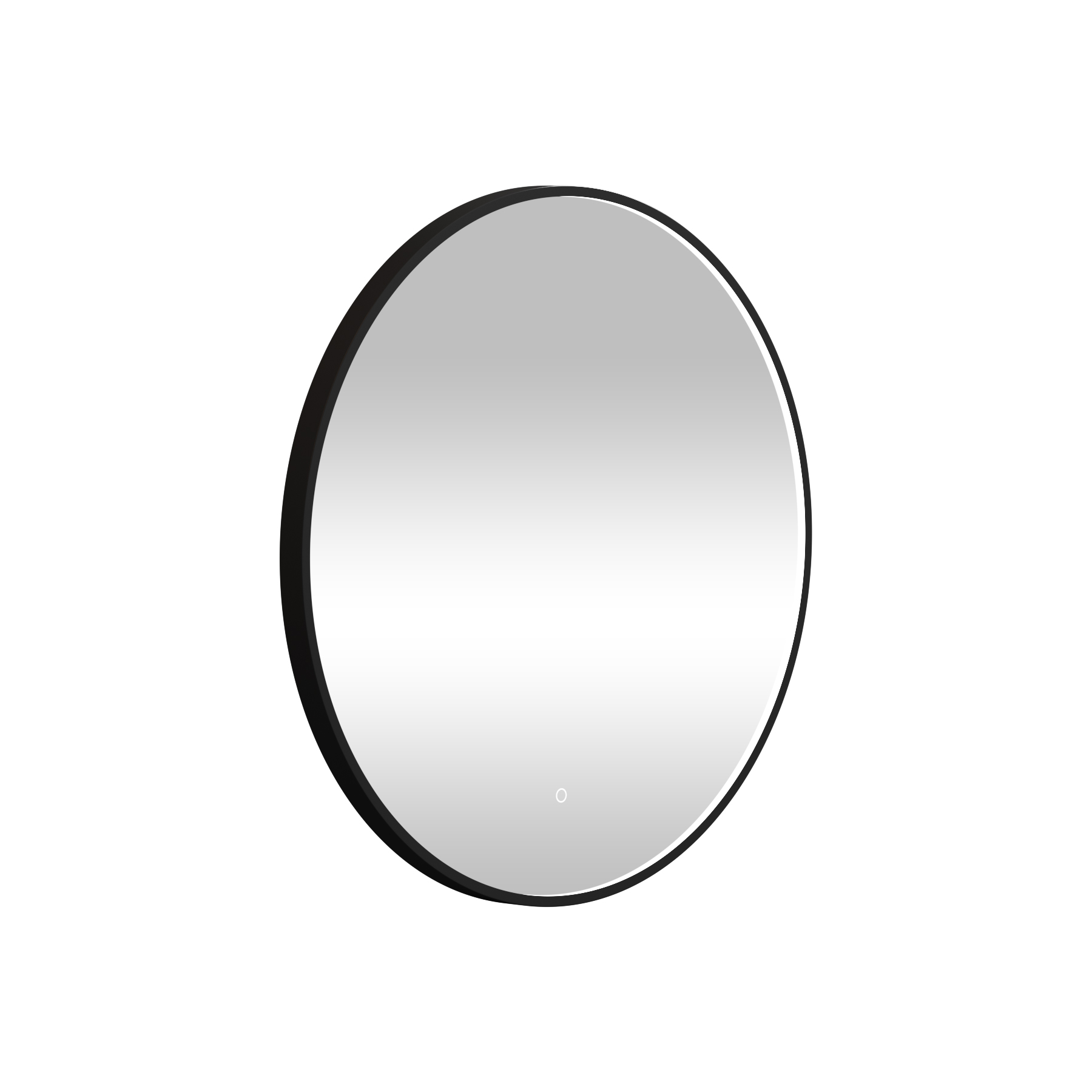 Luxor Matt Black Round Framed Mirror Within Frame LED, Touch Sensor & Demister Pad