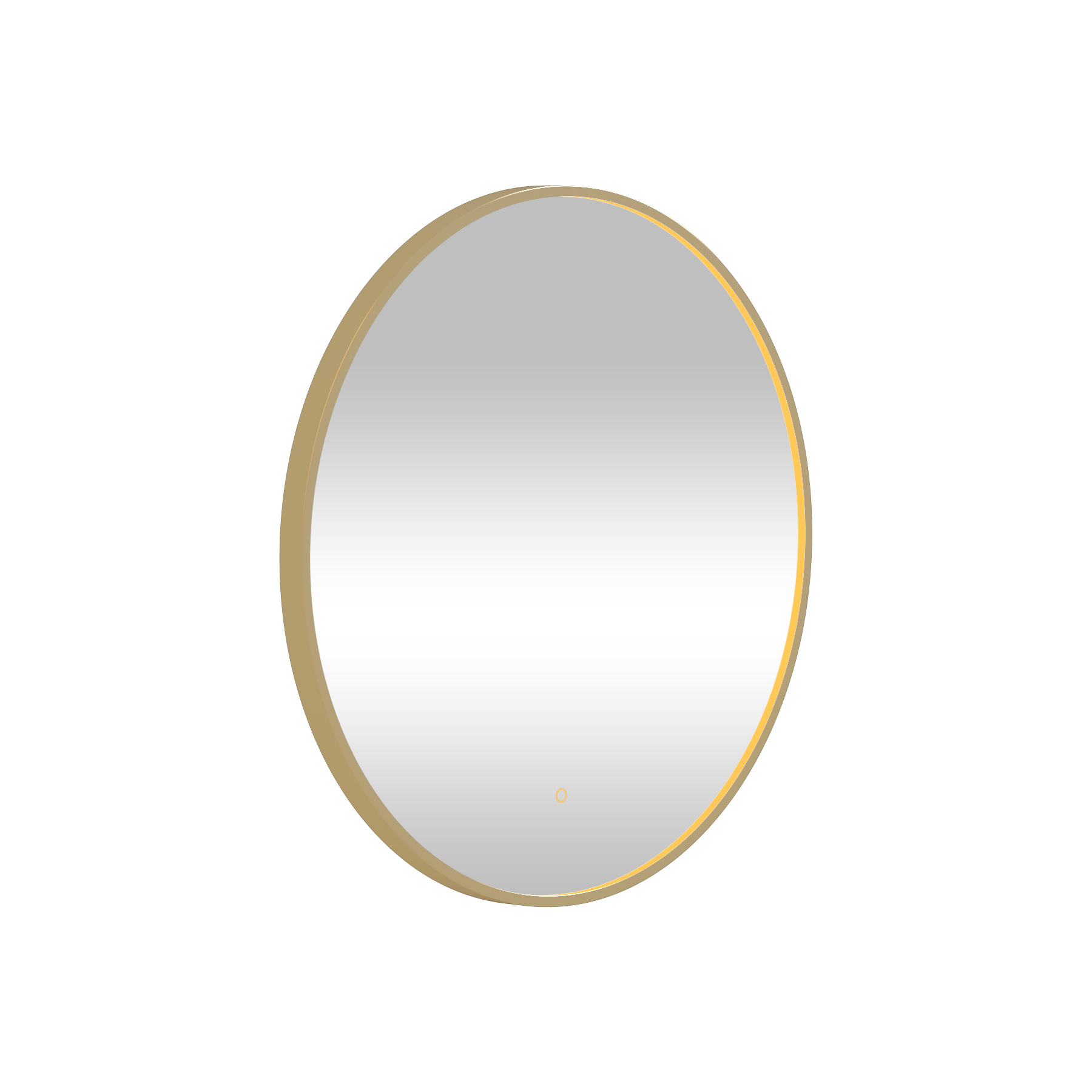 Luxor Brushed Brass Round Framed Mirror Within Frame LED, Touch Sensor & Demister Pad