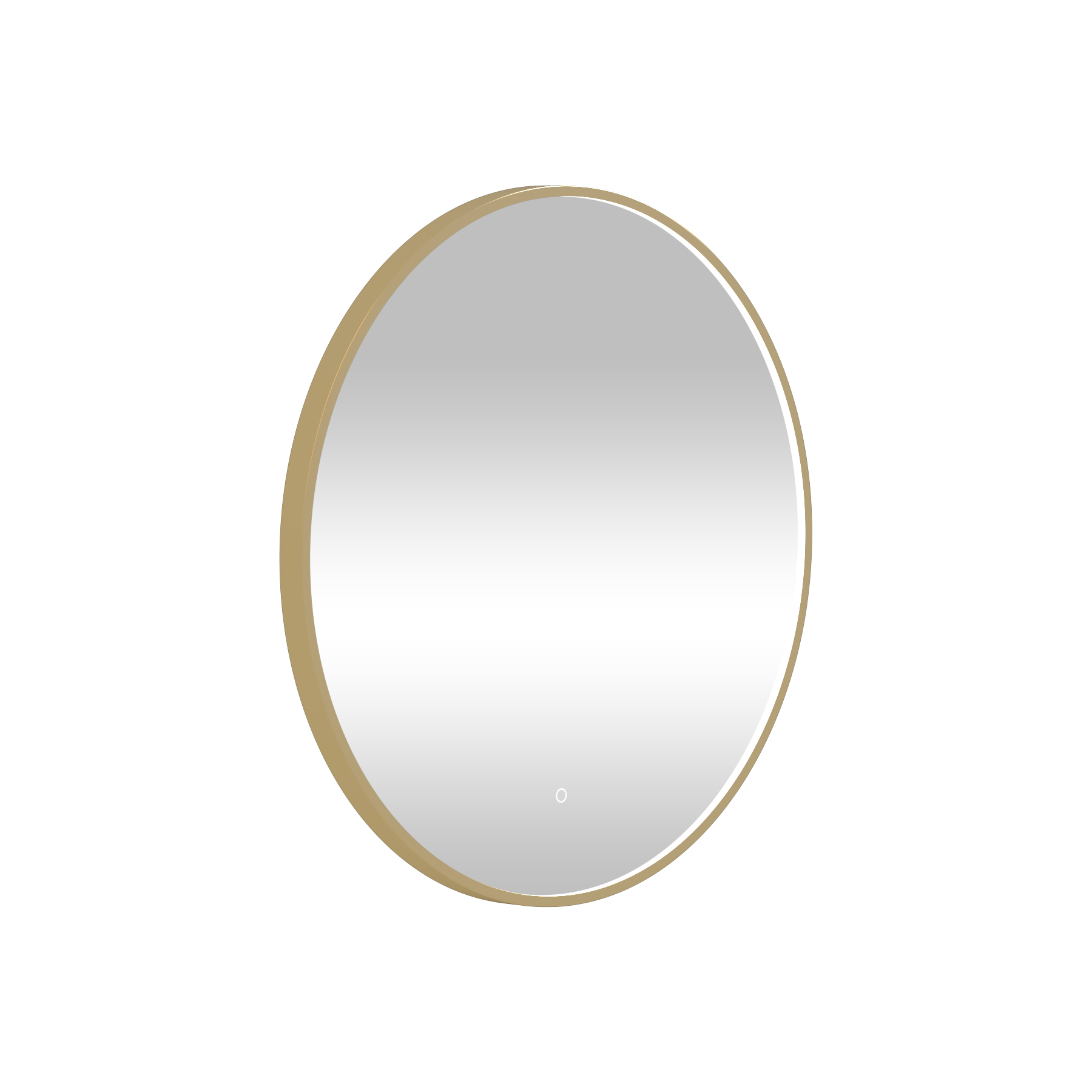 Luxor Brushed Brass Round Framed Mirror Within Frame LED, Touch Sensor & Demister Pad
