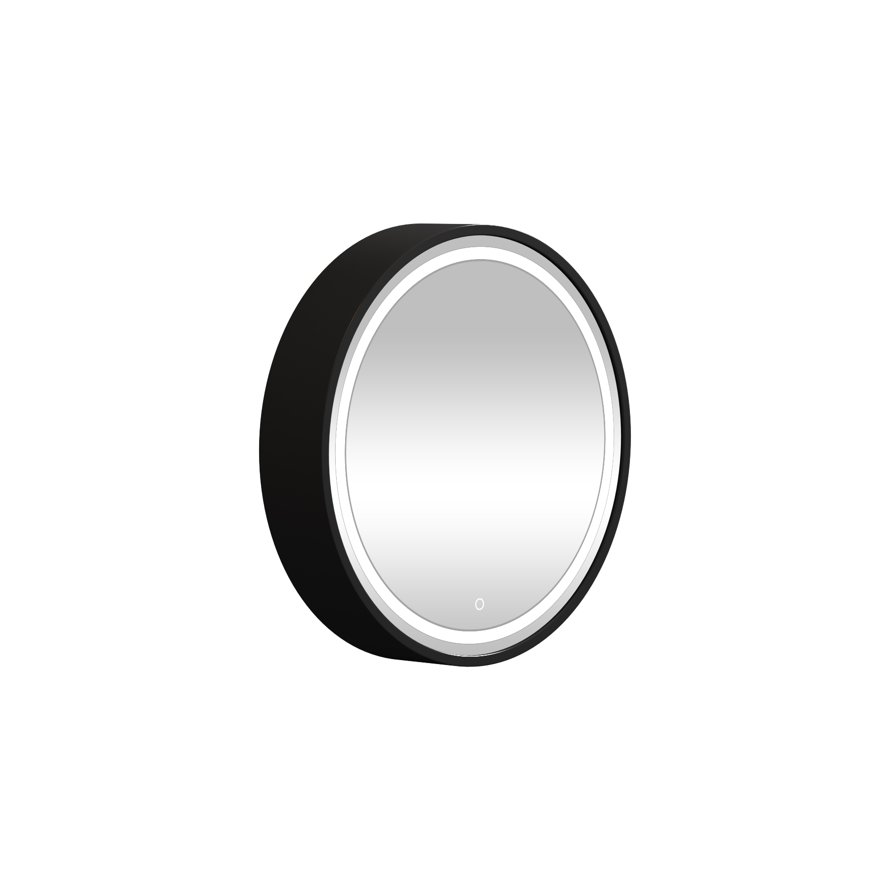 Avenza 600 x 600mm Matt Black Frontlit LED Cabinet Illuminated Mirror with Demister Pad & Touch Sensor