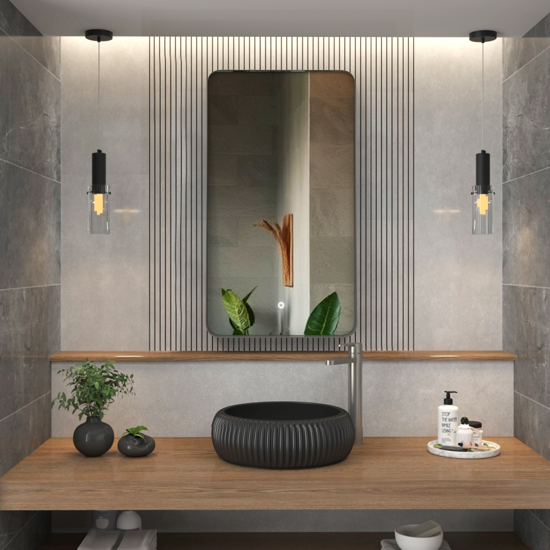 Verona 900 x 500mm Backlit LED Illuminated Framed Mirror with Demister Pad & Touch Sensor  - Multiple Colours