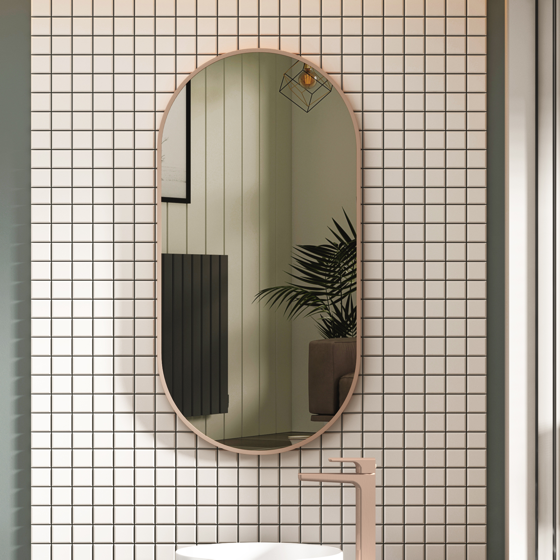 Elmore 450 x 900mm Aluminum Framed Bathroom Mirror Minimalist Capsule Design - Multiple Colours