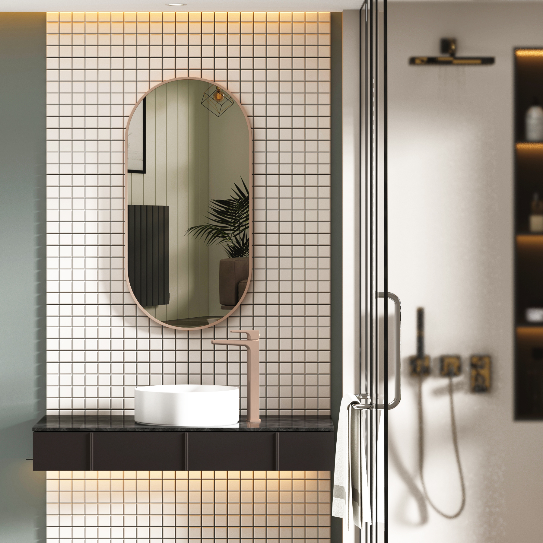 Elmore 450 x 900mm Aluminum Framed Bathroom Mirror Minimalist Capsule Design - Multiple Colours