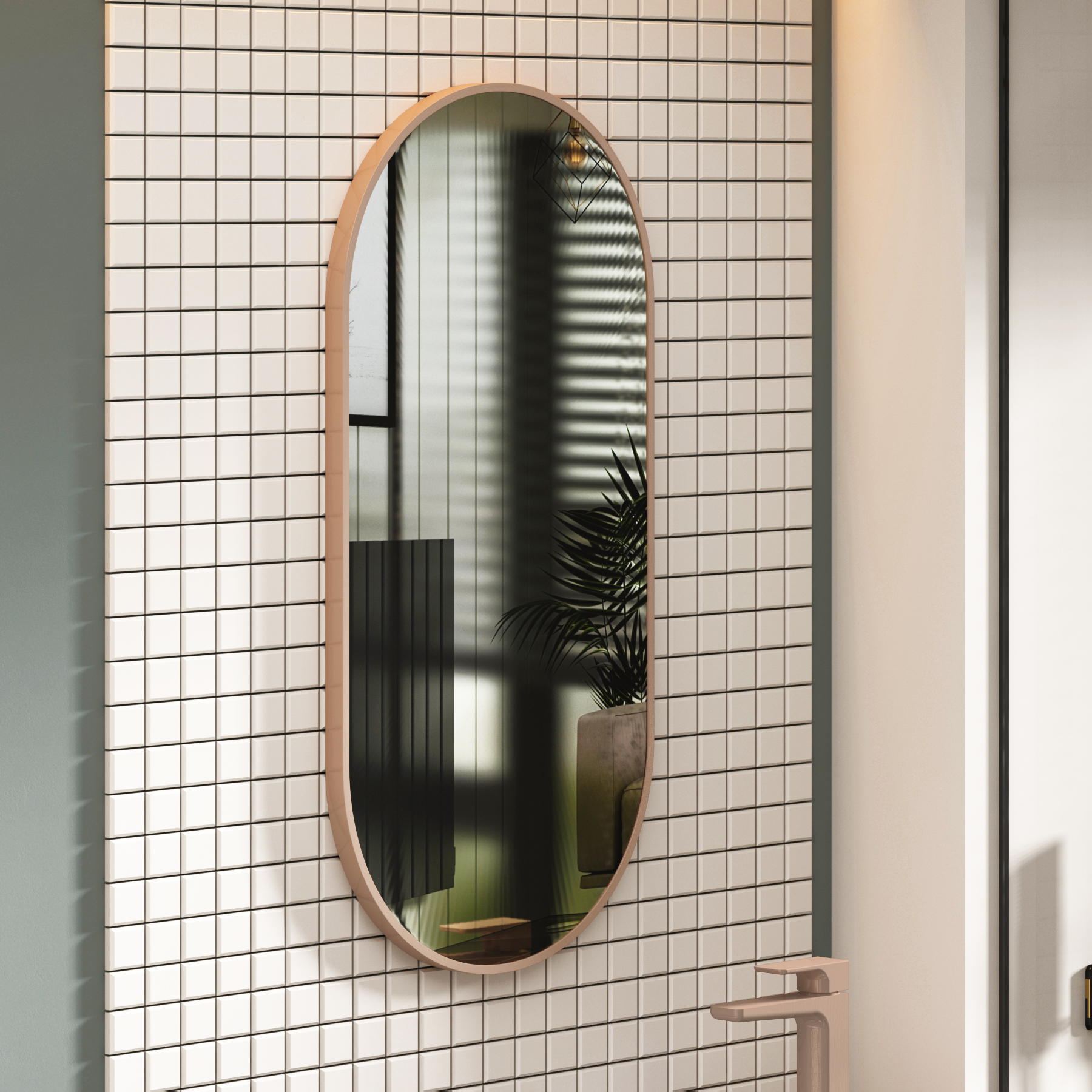 Elmore 450 x 900mm Aluminum Framed Bathroom Mirror Minimalist Capsule Design - Multiple Colours