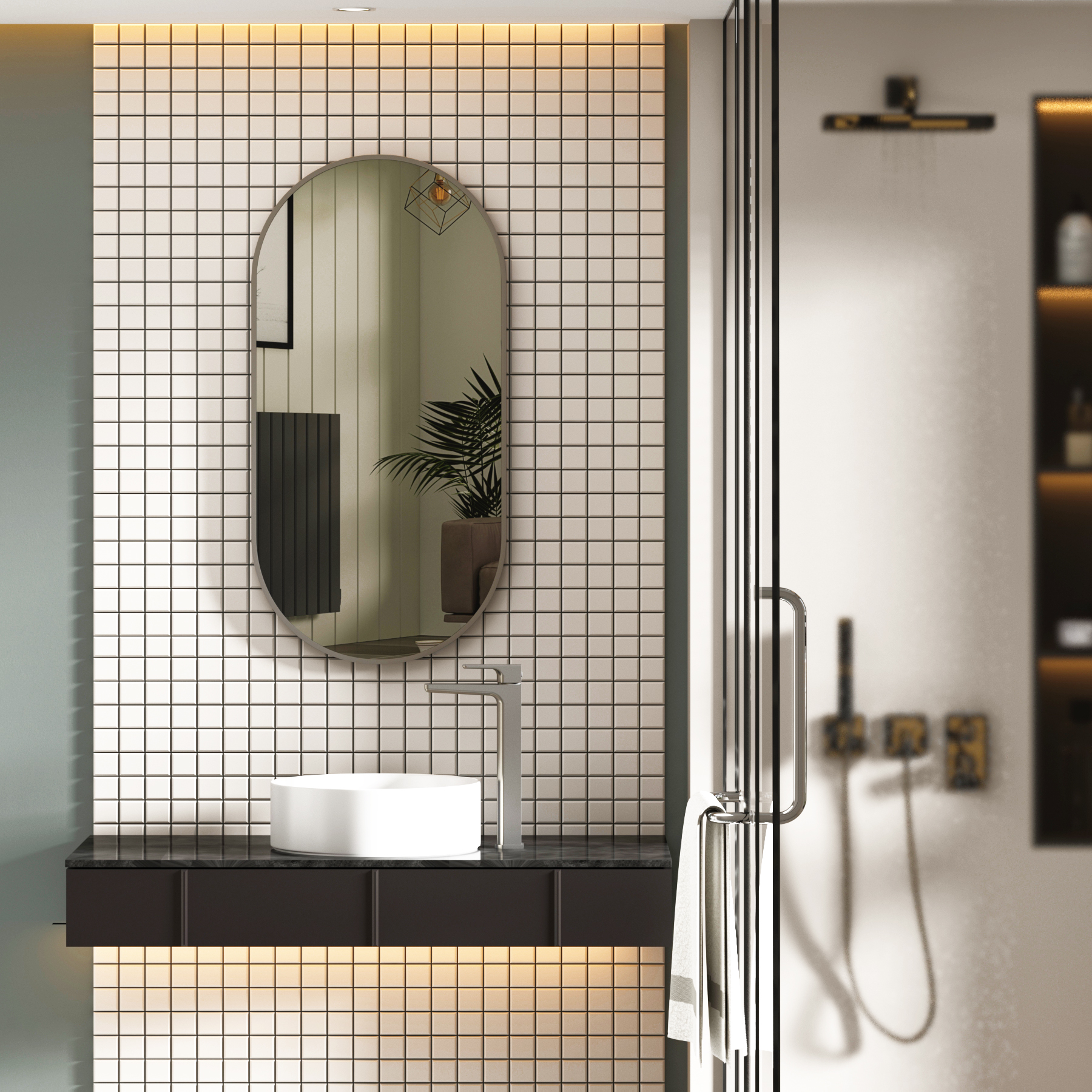 Elmore 450 x 900mm Aluminum Framed Bathroom Mirror Minimalist Capsule Design - Multiple Colours