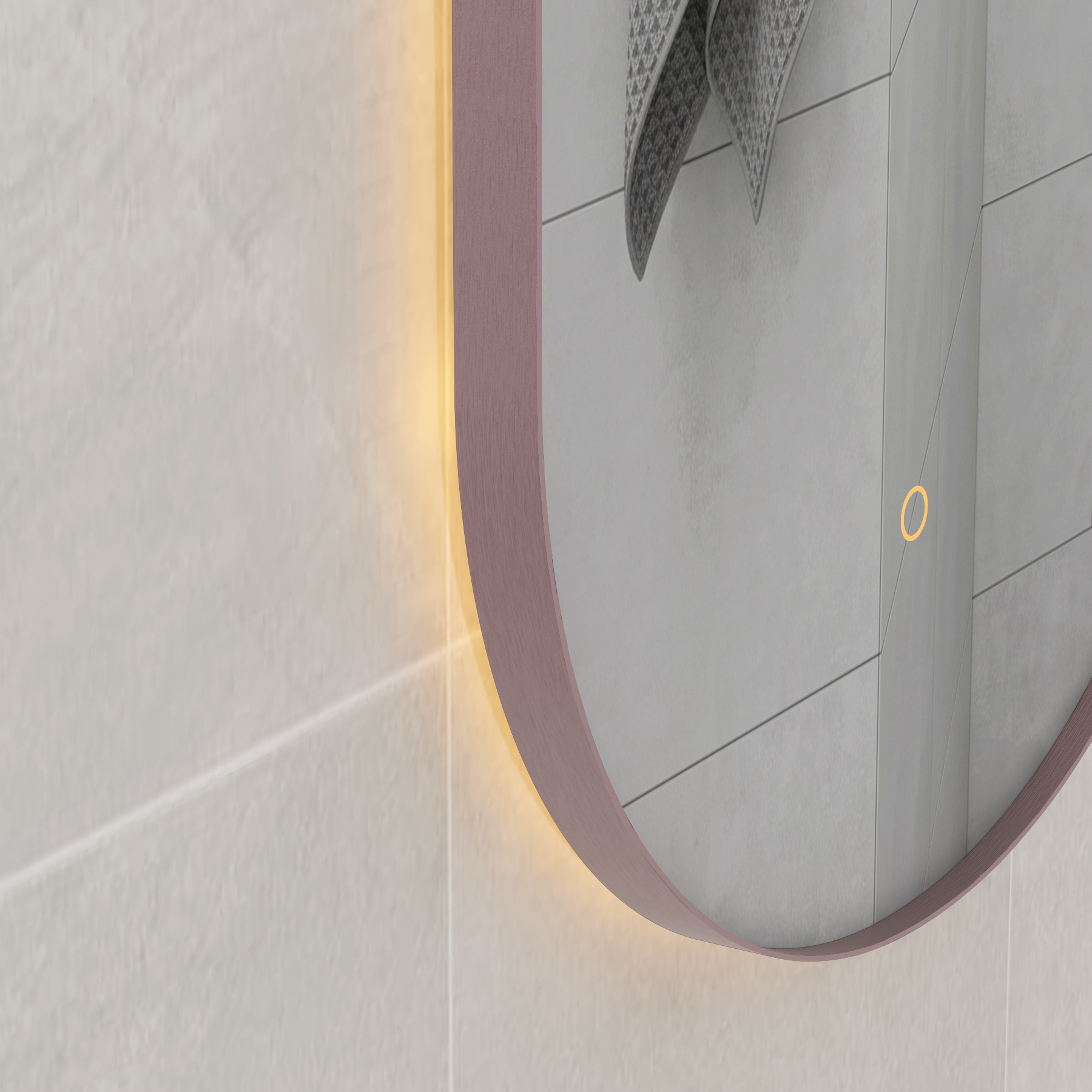 Luton 450 x 900mm Brushed Bronze Backlit LED Illuminated Framed Mirror with Demister Pad & Touch Sensor - Capsule