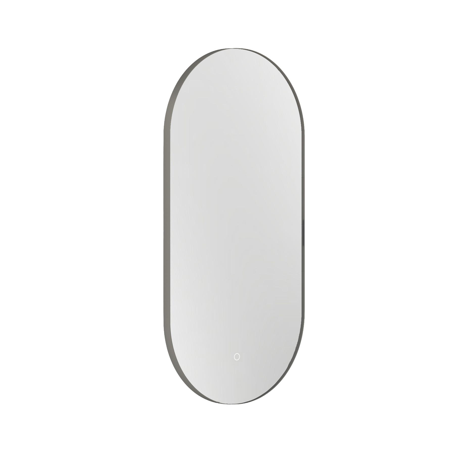 Luton 450 x 900mm Gun Metal Grey Backlit LED Illuminated Framed Mirror with Demister Pad & Touch Sensor - Capsule