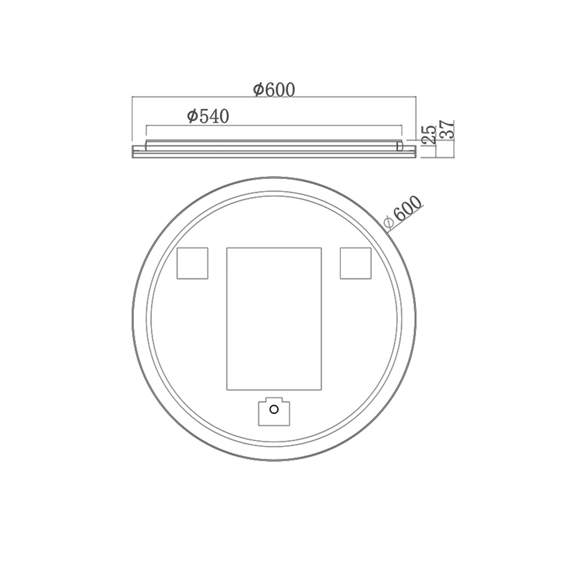 Luton 600 x 600mm Brushed Bronze Round Backlit LED Illuminated Bathroom Mirror Framed with Touch Sensor