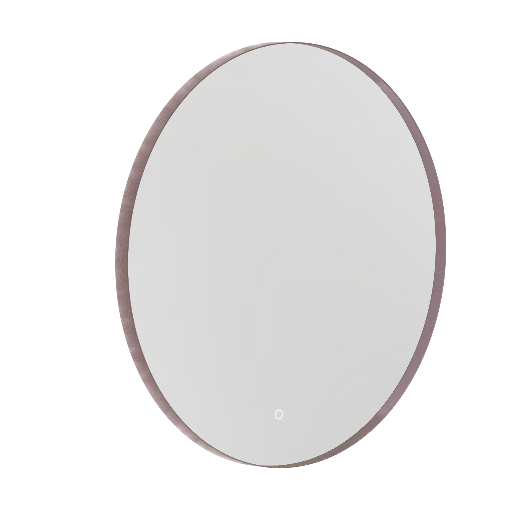 Luton 600 x 600mm Brushed Bronze Round Backlit LED Illuminated Bathroom Mirror Framed with Touch Sensor