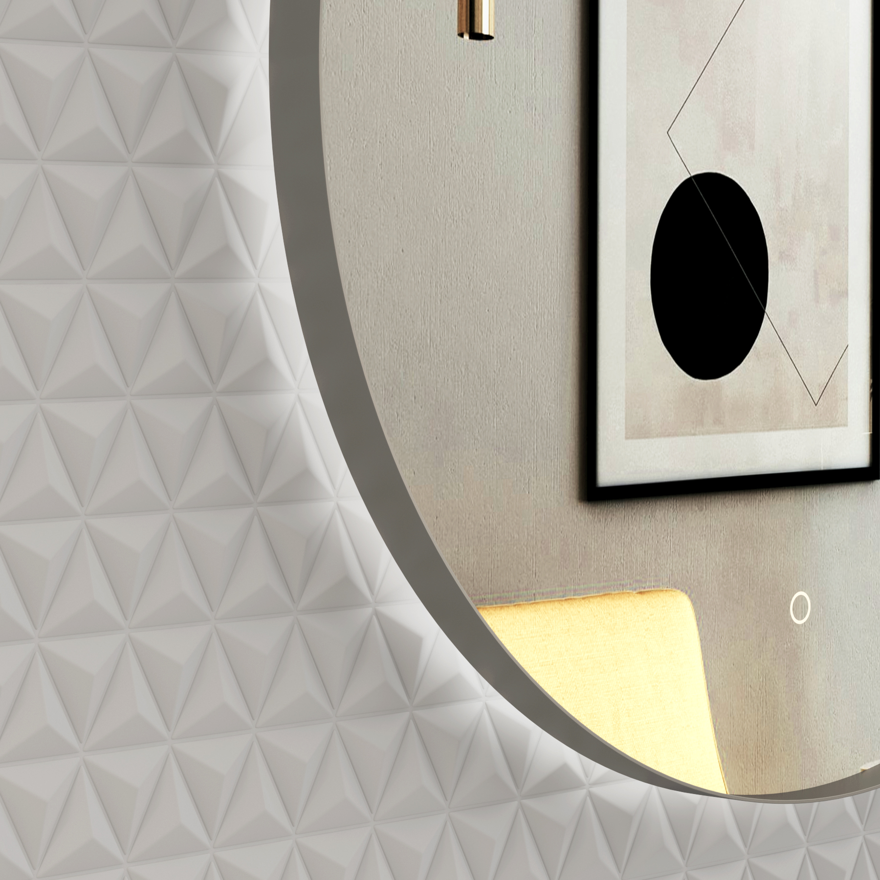 Luton Round Backlit LED Illuminated Bathroom Mirror Framed with Touch Sensor - Multiple Colours & Sizes