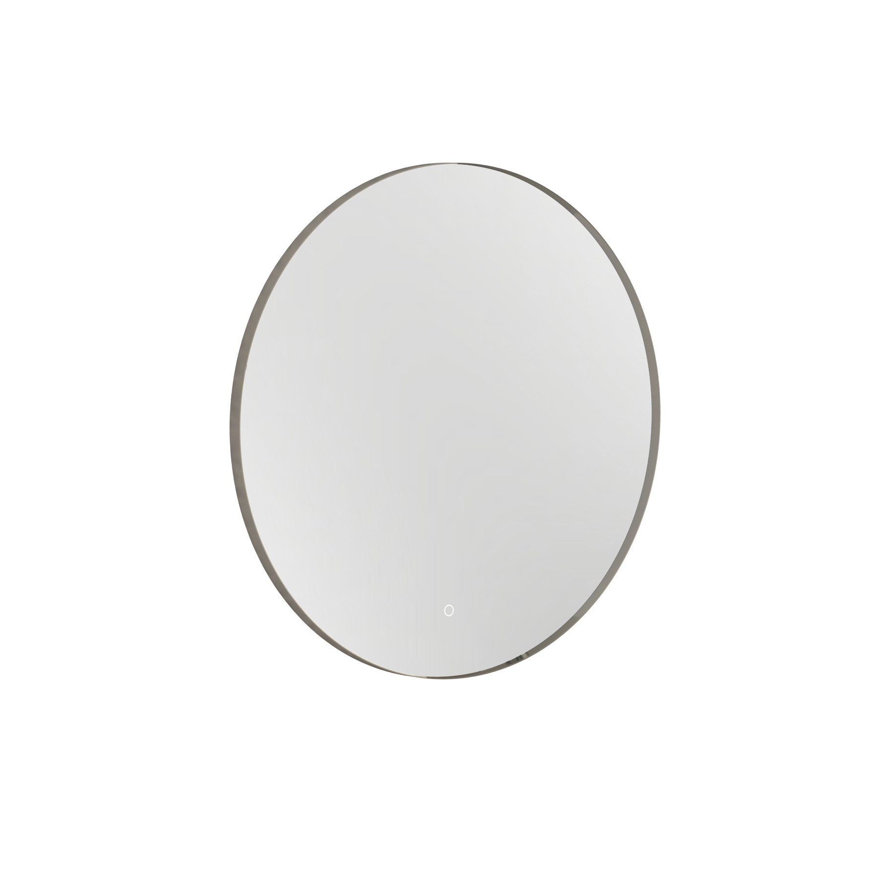 Luton 800 x 800mm Gun Metal Grey Round Backlit LED Illuminated Bathroom Mirror Framed with Touch Sensor