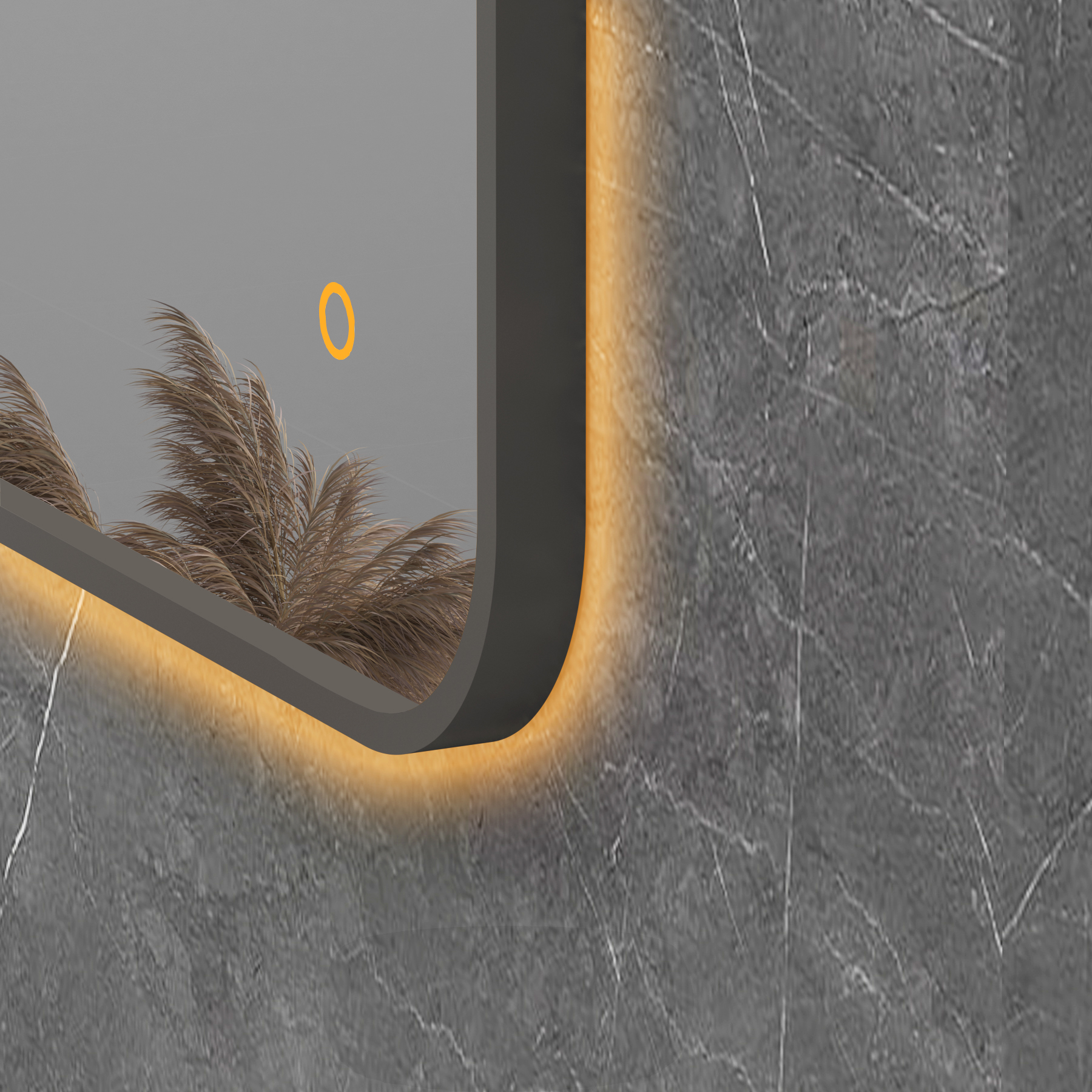 Luton 500 x 700mm Gun Metal Grey Backlit Framed LED Illuminated Rectangular Bathroom Mirror with Touch Sensor & Anti-Fog