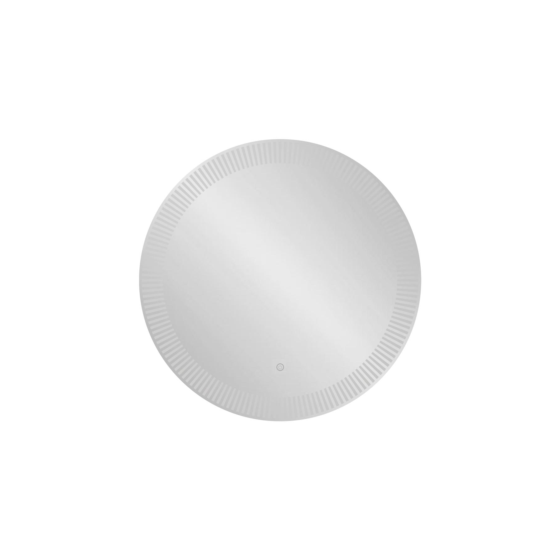 Tokyo 800 x 800mm Backlit LED Illuminated Frameless Round Mirror with Demister Pad & Touch Sensor