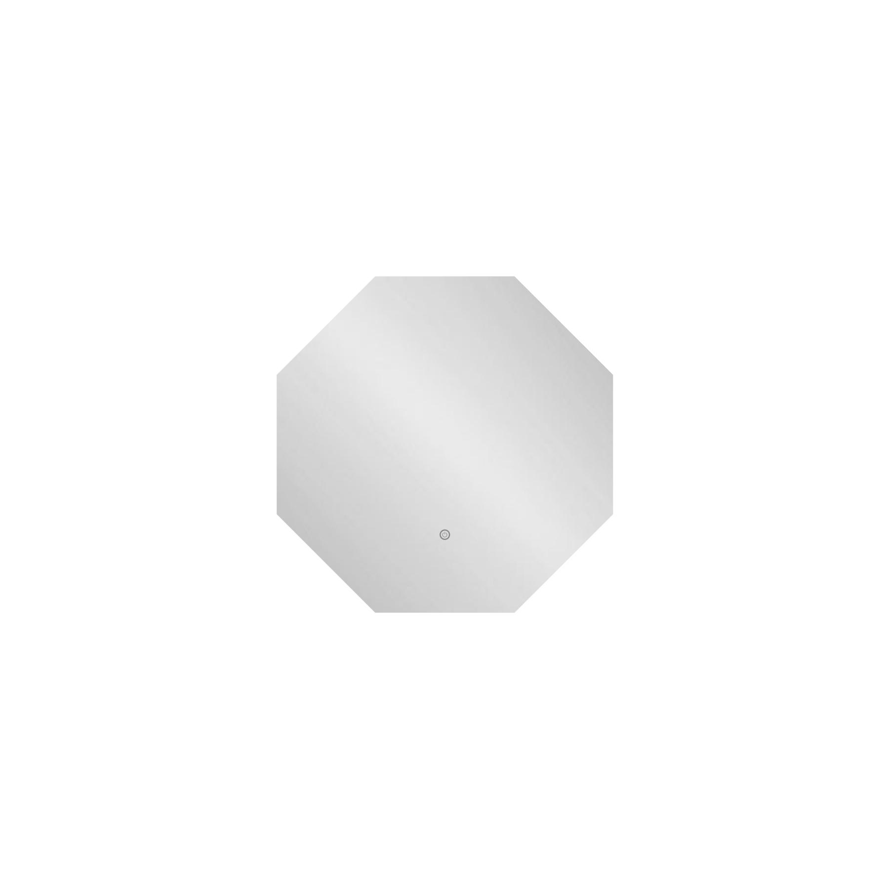 Nova 600 x 600mm Backlit LED Illuminated Frameless Octagon Mirror with Demister Pad & Touch Sensor