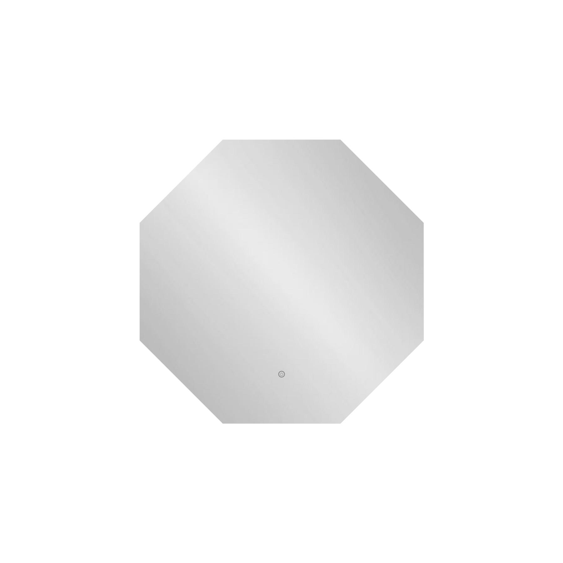 Nova Backlit LED Illuminated Frameless Octagon Mirror with Demister Pad & Touch Sensor