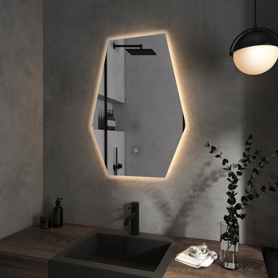 Modern Abacus 500 x 700mm LED Illuminated Bathroom Mirror - Anti-Fog