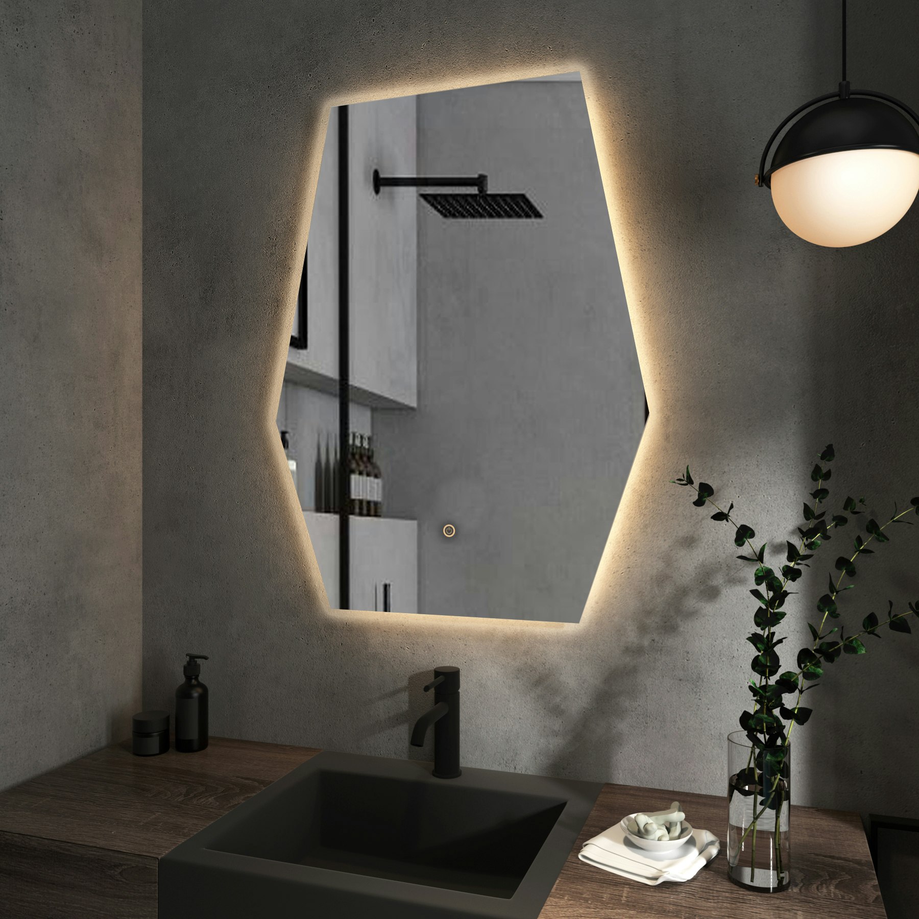 Modern Abacus 600 x 800mm LED Illuminated Bathroom Mirror - Anti-Fog