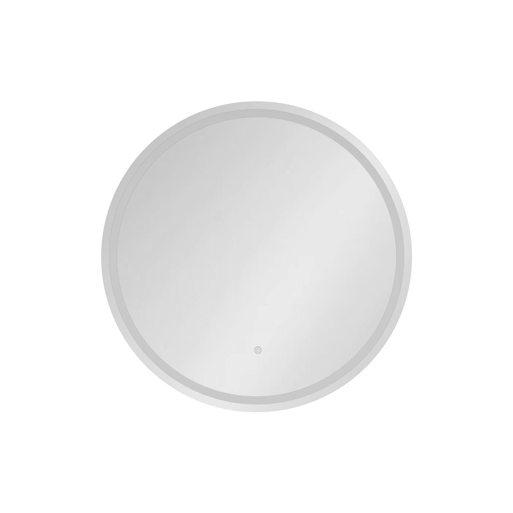 Aspen Backlit LED Illuminated Anti-Fog Round Frameless Mirror with Demister Pad & Touch Sensor