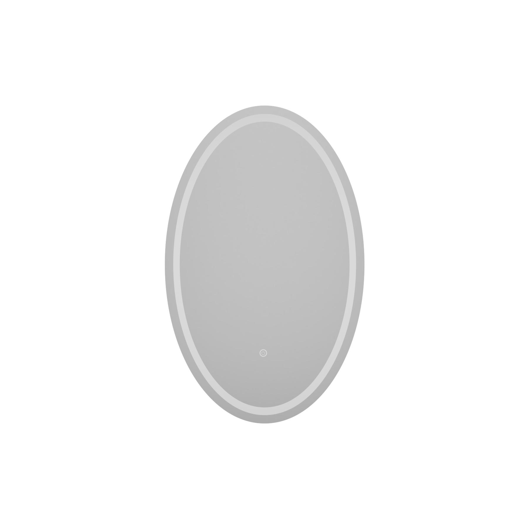 Capri 500 x 800mm Frontlit LED Illuminated Frameless Oval Mirror with Demister Pad & Touch Sensor