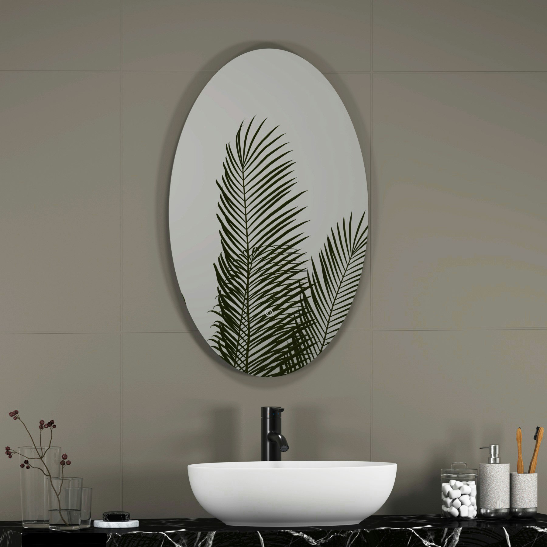 Aspen 500 x 800mm Frameless Oval Backlit LED Illuminated Bathroom Mirror  Anti-Fog Royal Bathrooms